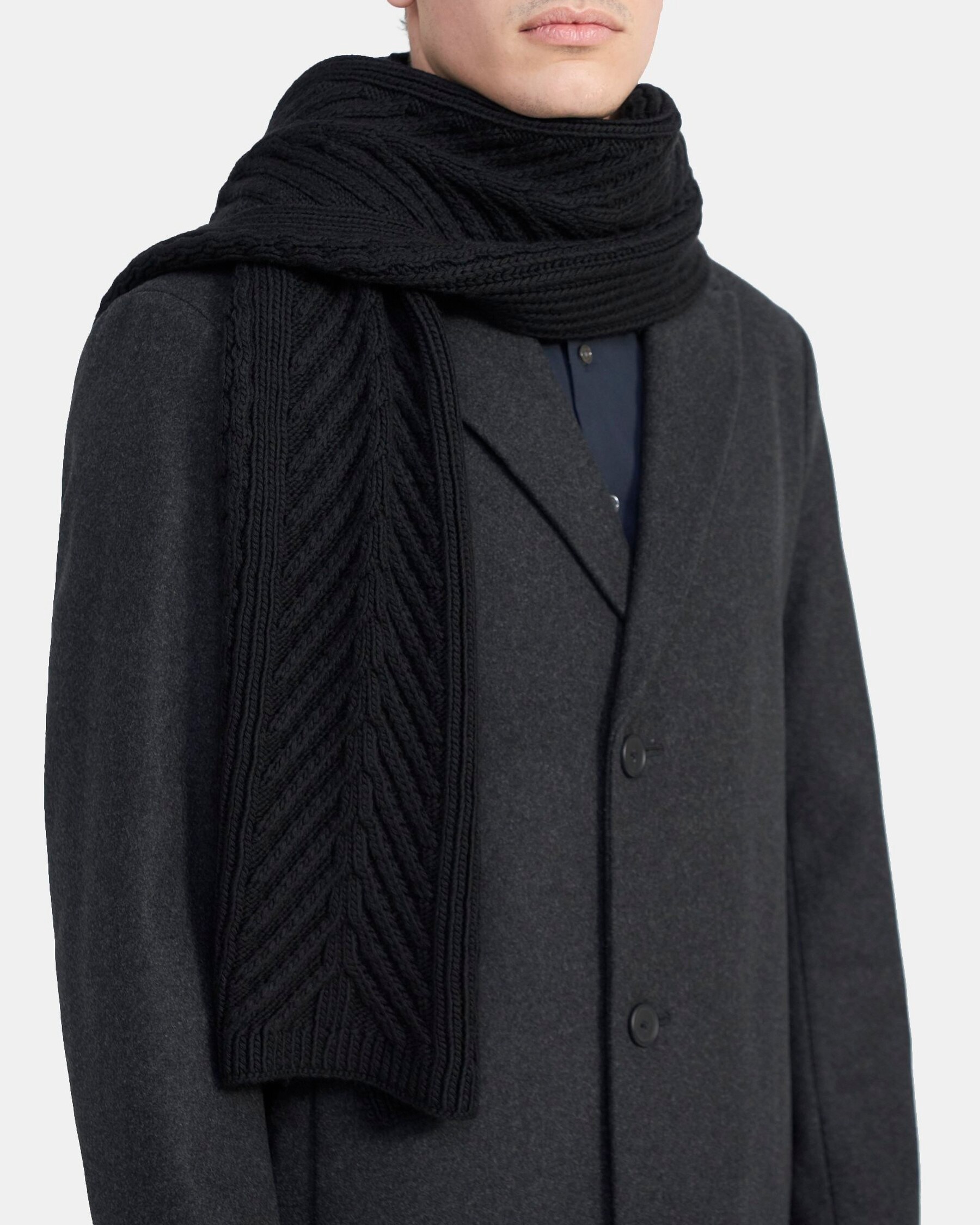 Theory Cable Knit Scarf in Merino Wool