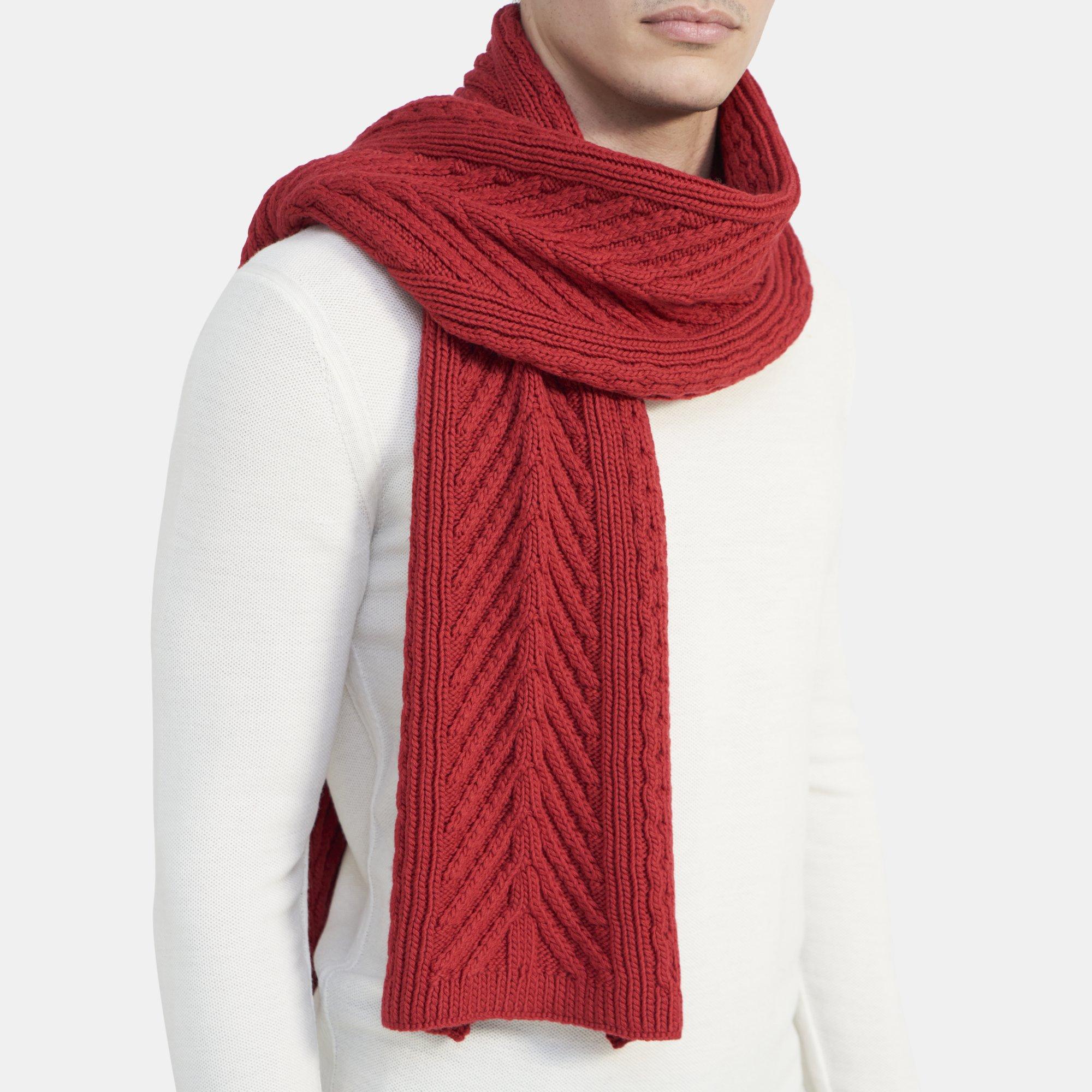 Theory Cable Knit Scarf in Merino Wool