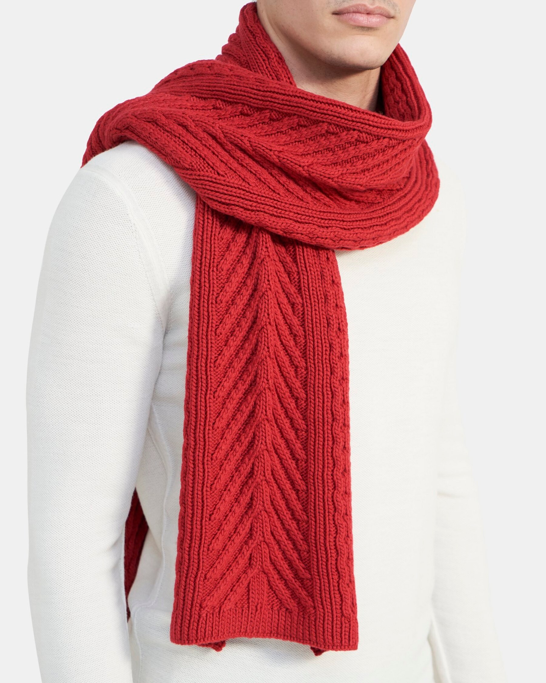Theory Cable Knit Scarf in Merino Wool