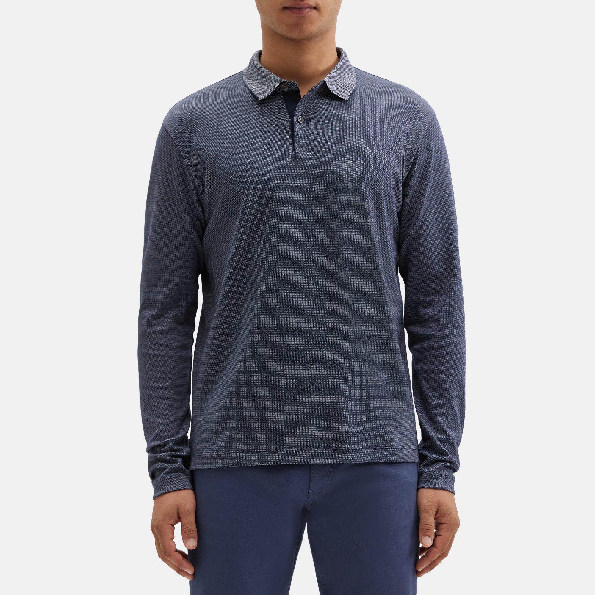 men's long sleeve pima cotton polo shirts