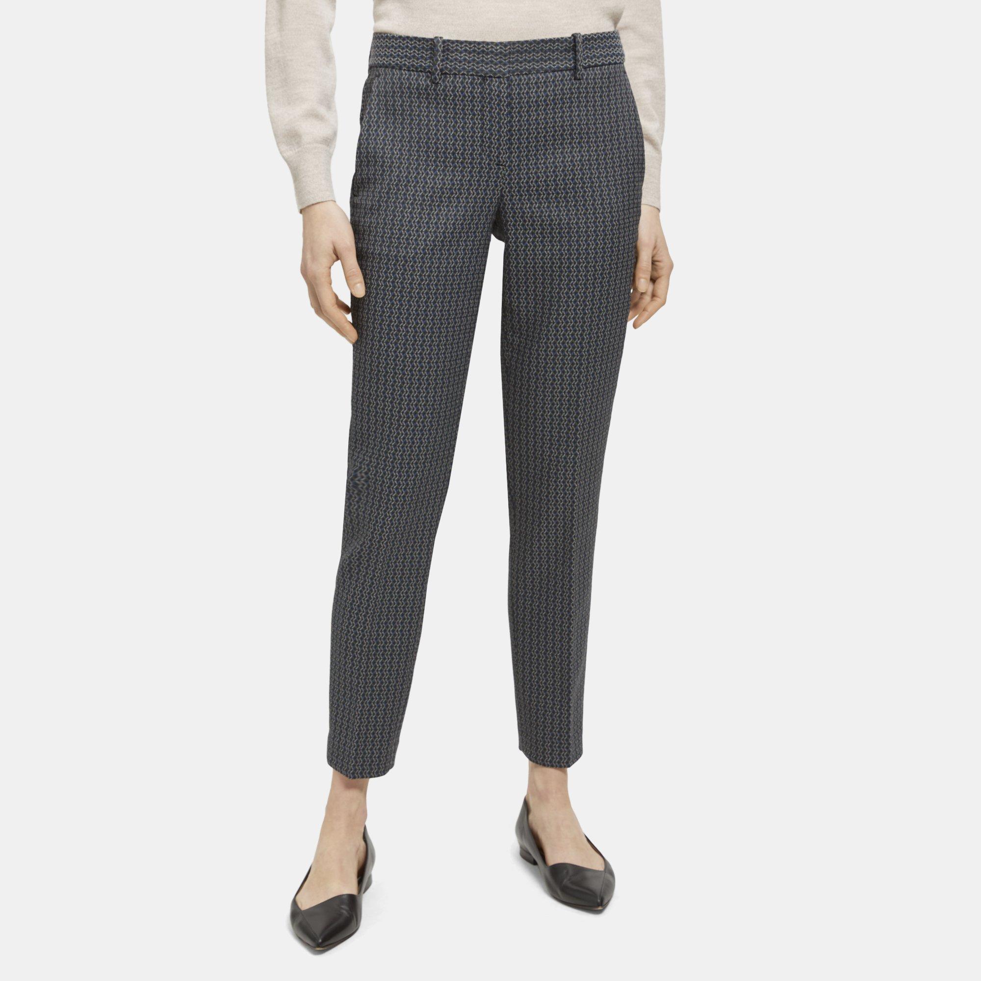 Theory Classic Crop Pant in Jacquard Cotton Blend
