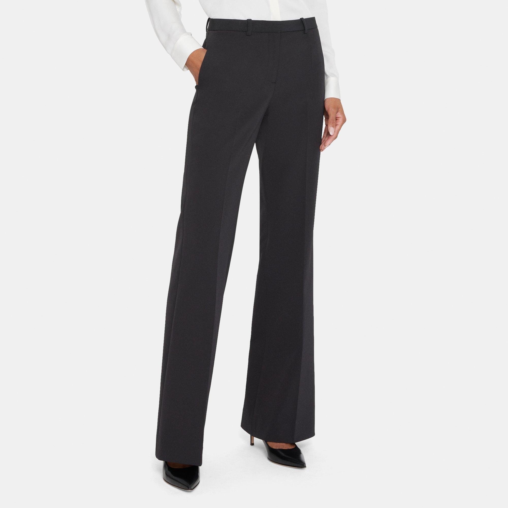 띠어리 Theory Flare Pant in Stretch Poly,BLACK