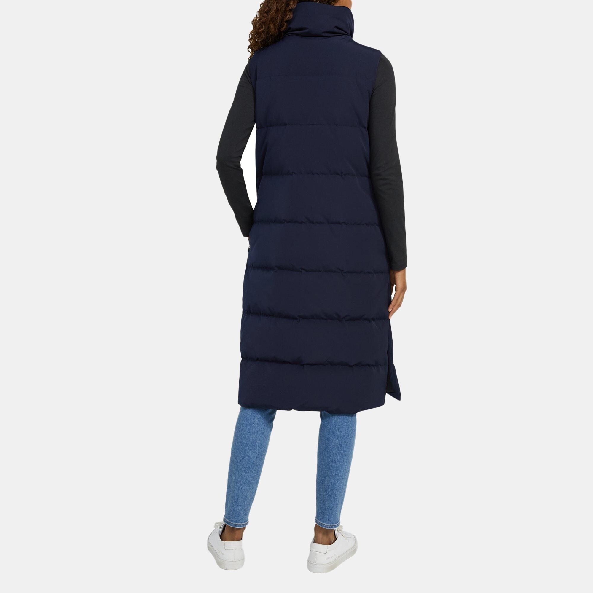 Twill Snap Button Puffer Vest Theory Outlet