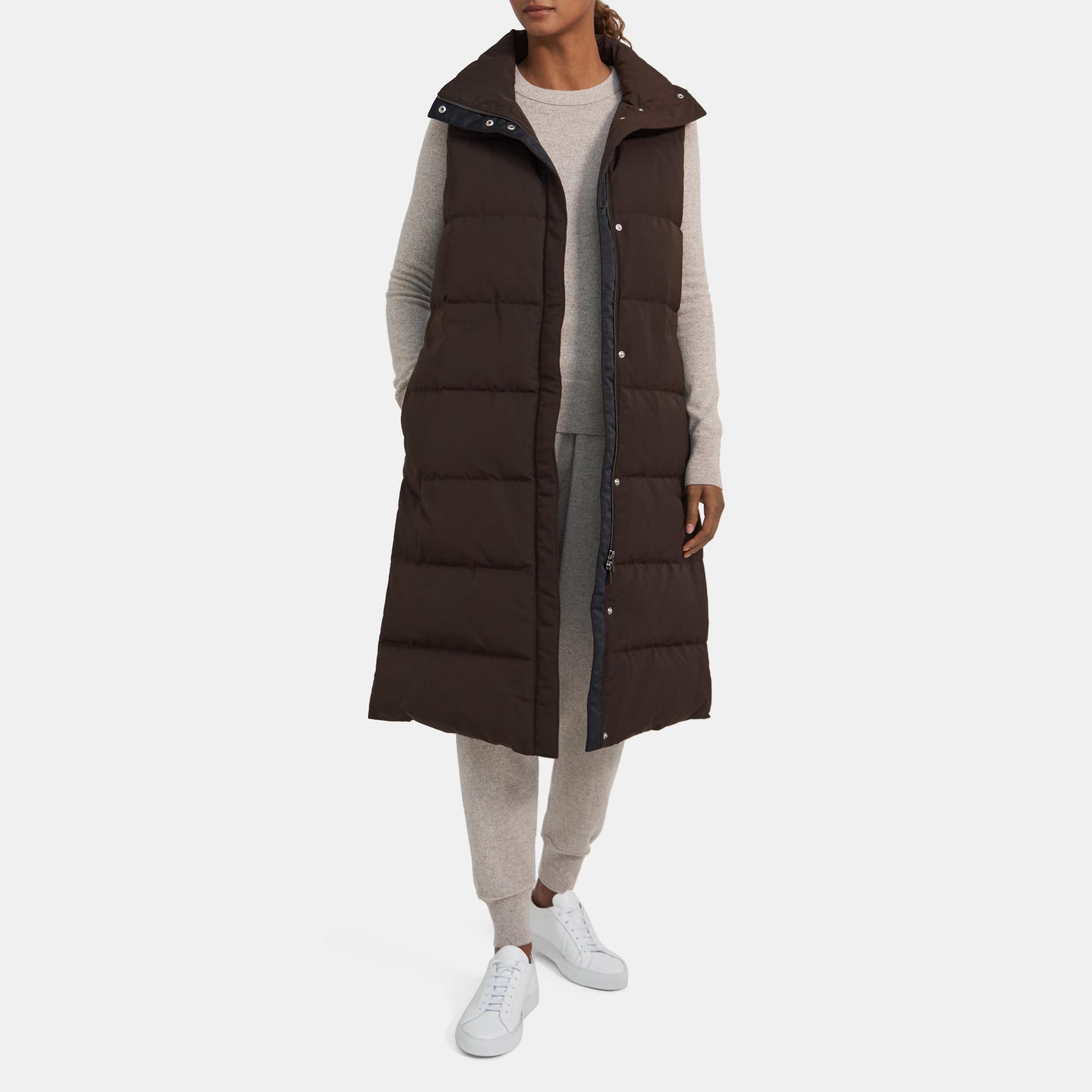 Theory long store puffer vest