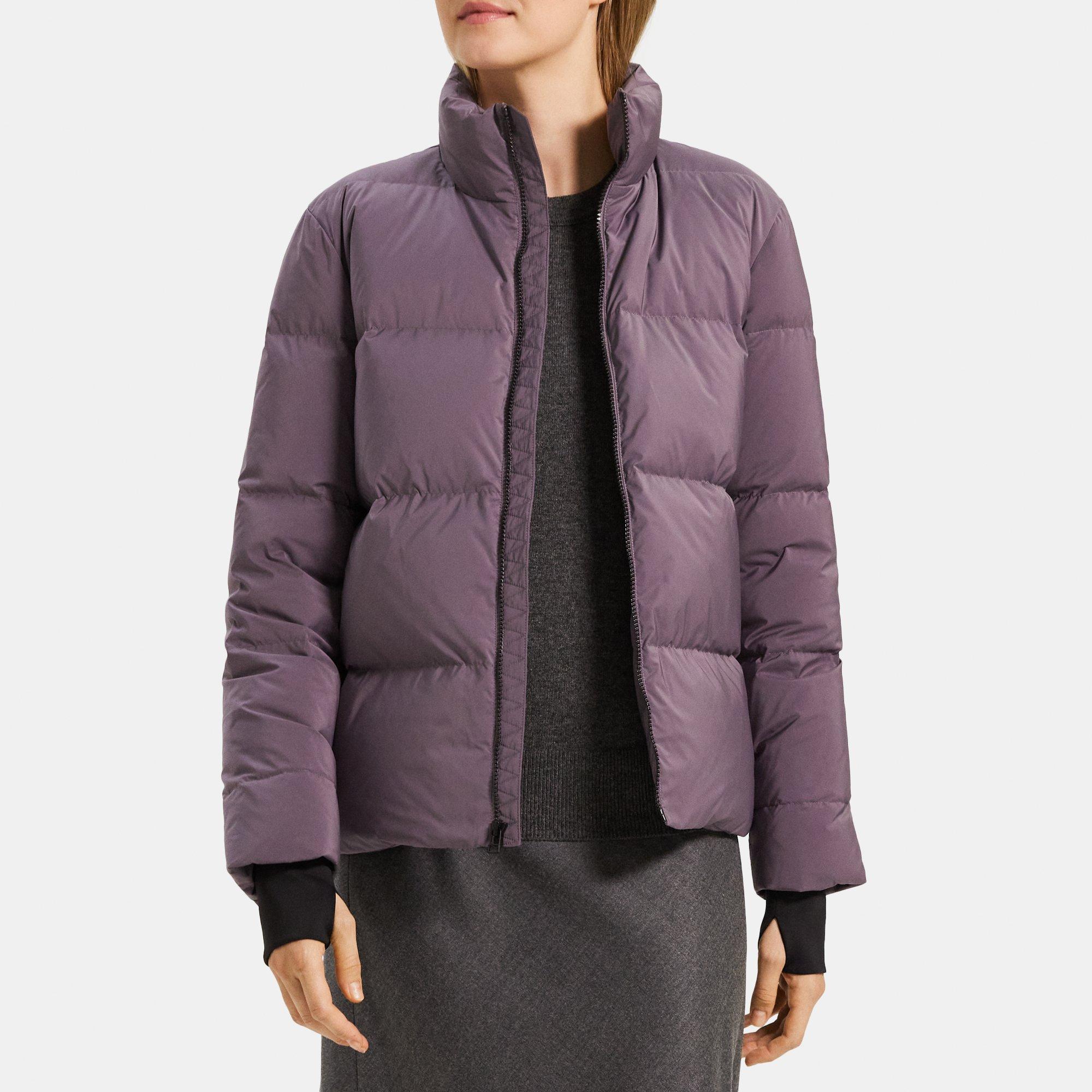 City Poly Stand-Collar Puffer Coat | Theory Outlet