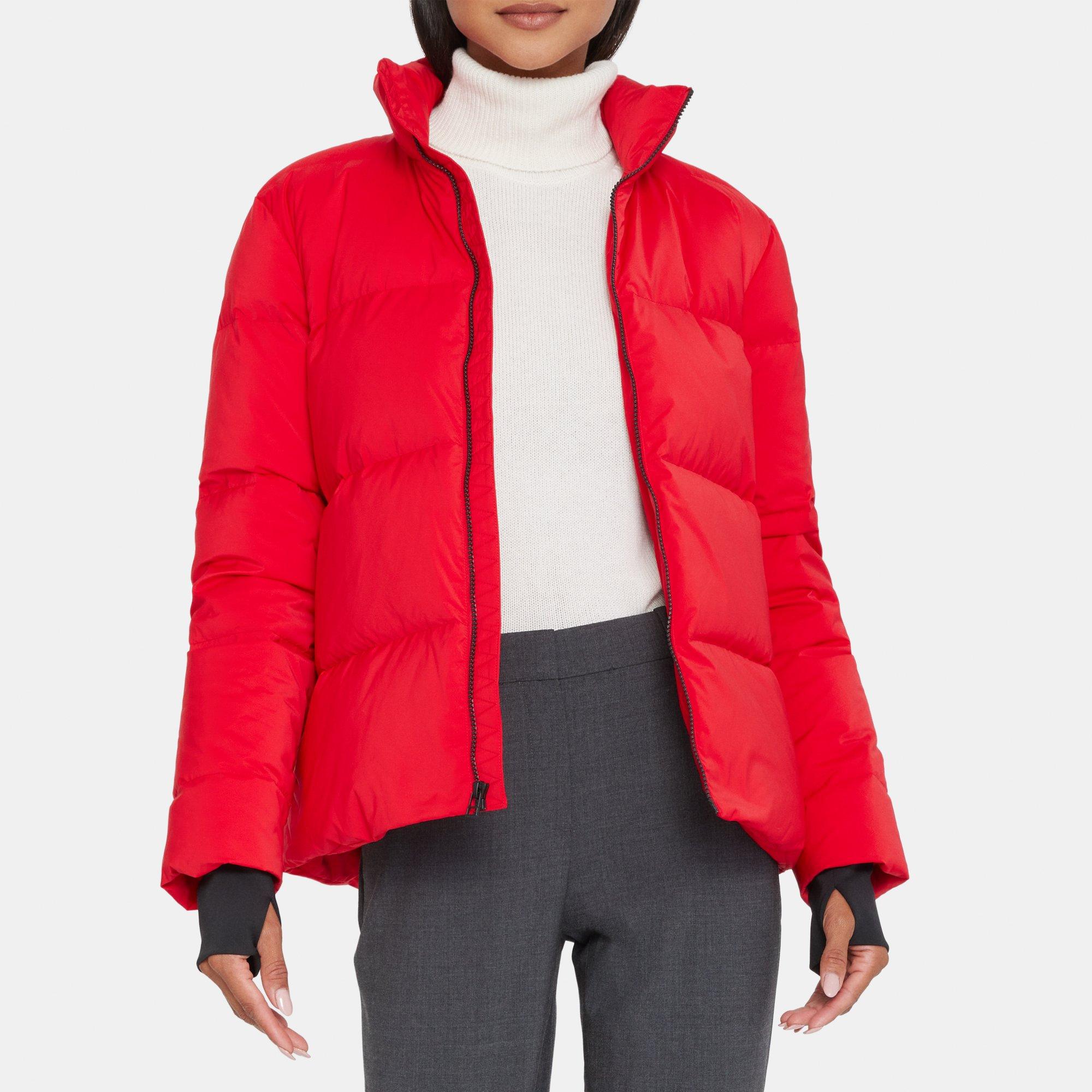 Theory Stand-Collar Puffer Coat in City Poly