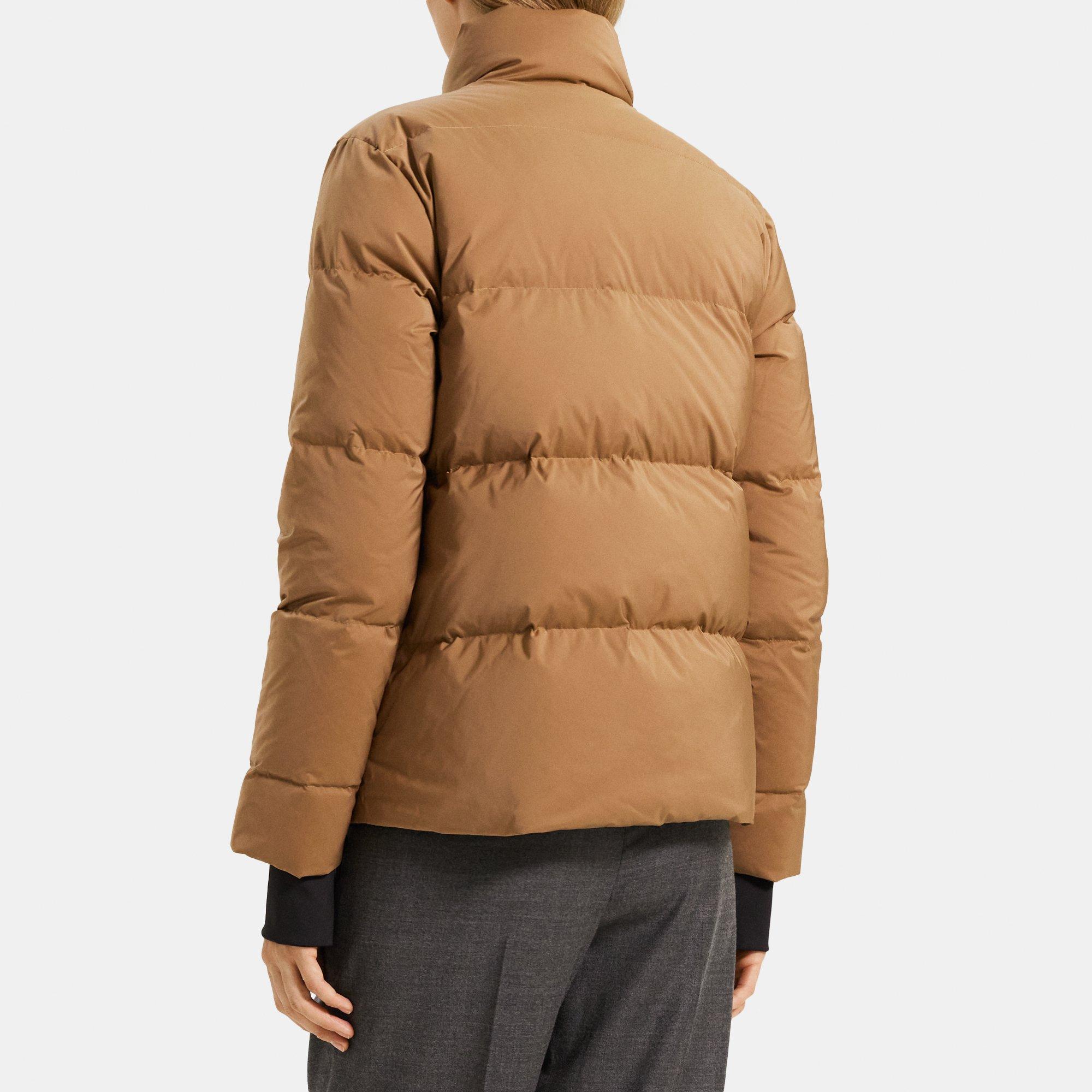 Stand-Collar Puffer Coat in City Poly