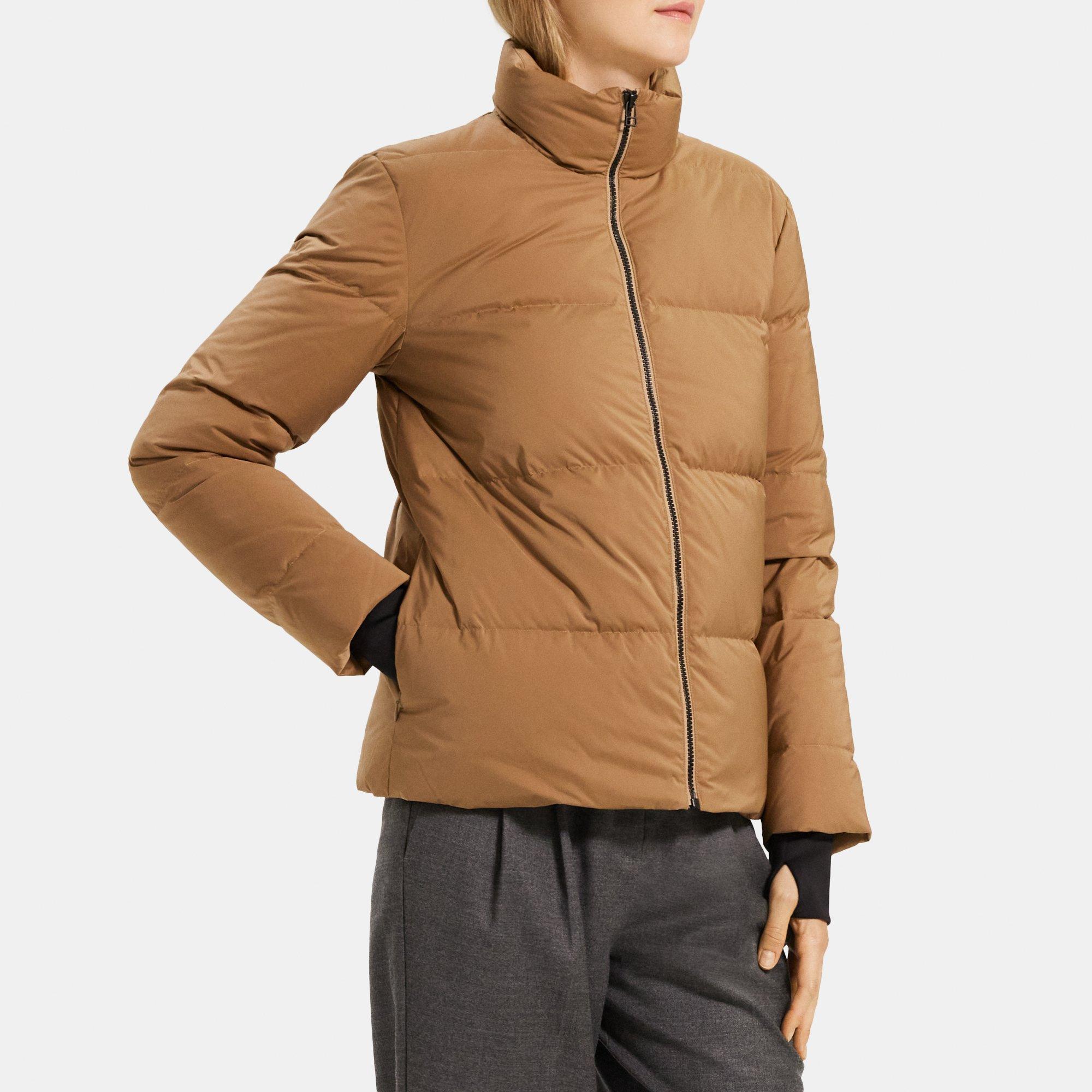 City Poly Stand-Collar Puffer Coat | Theory Outlet