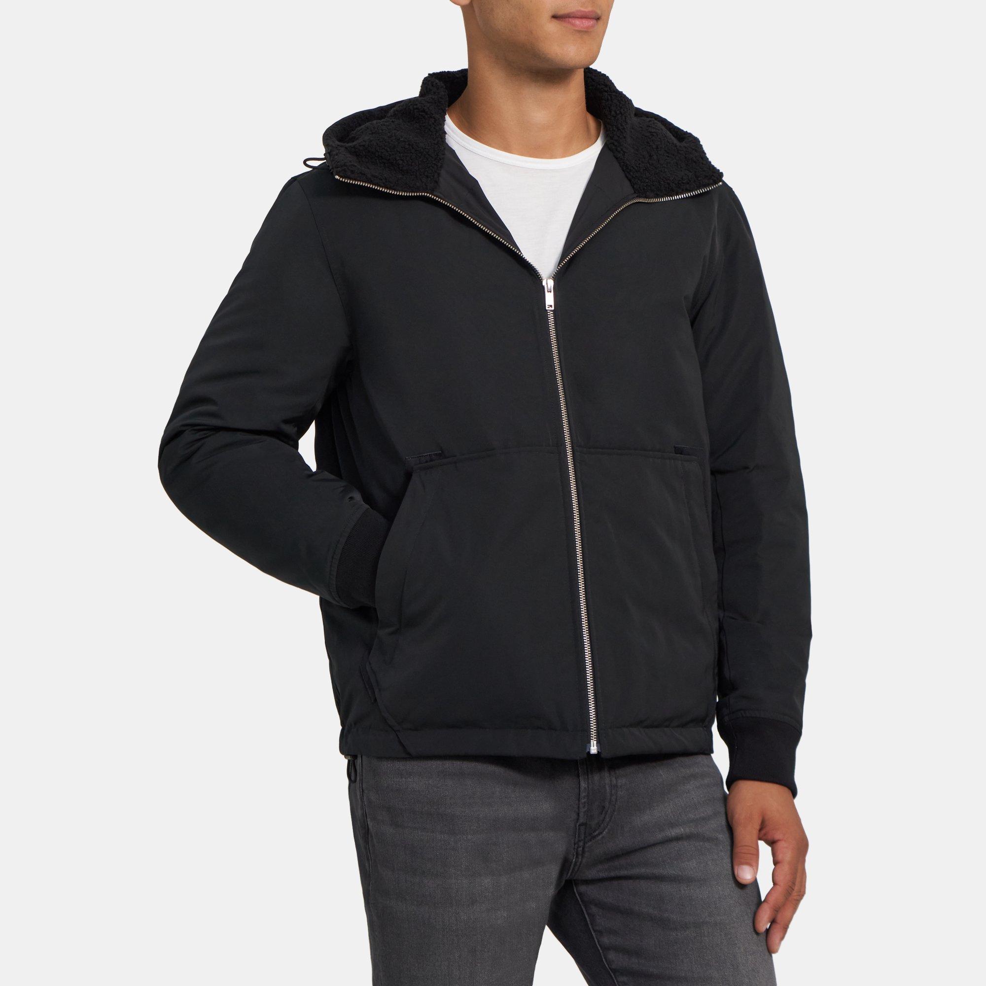 Polyester Hooded Puffer Jacket | Theory