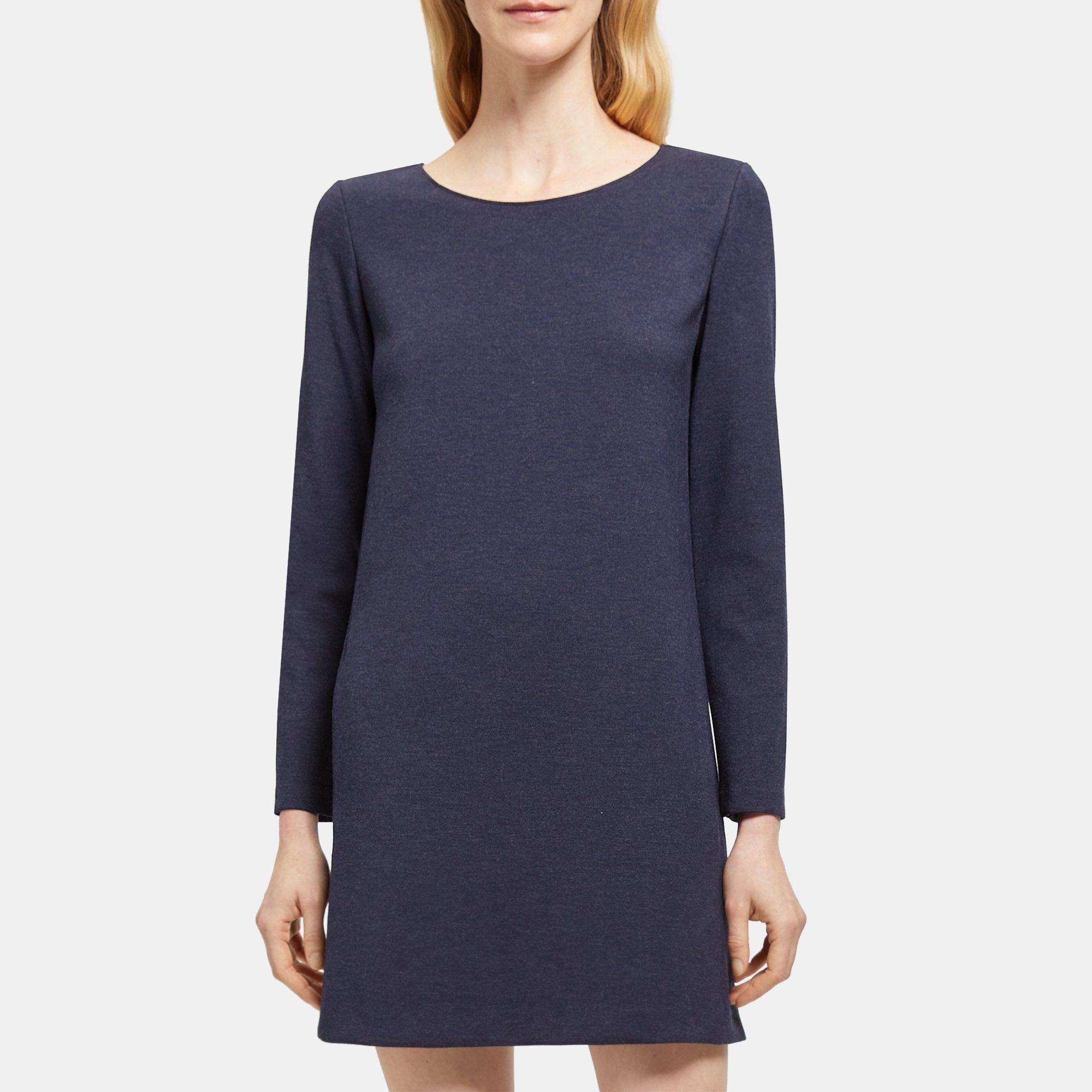 Double Knit Jersey Long Sleeve Knit Dress Theory Outlet