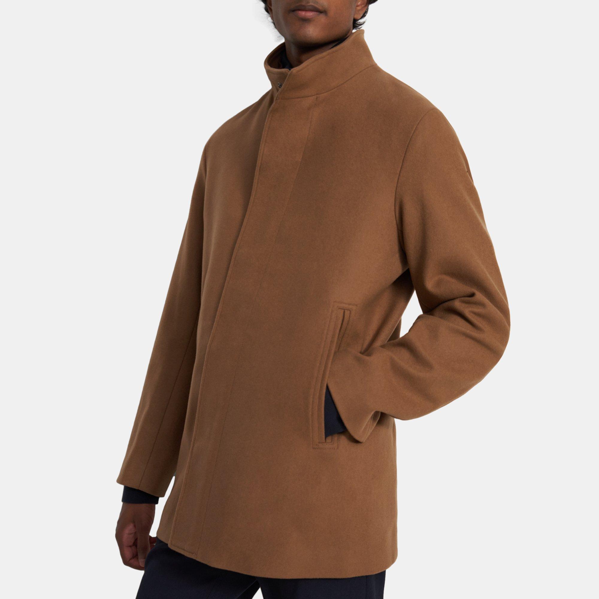 Stretch Melton Wool Stand-Collar Jacket | Theory Outlet