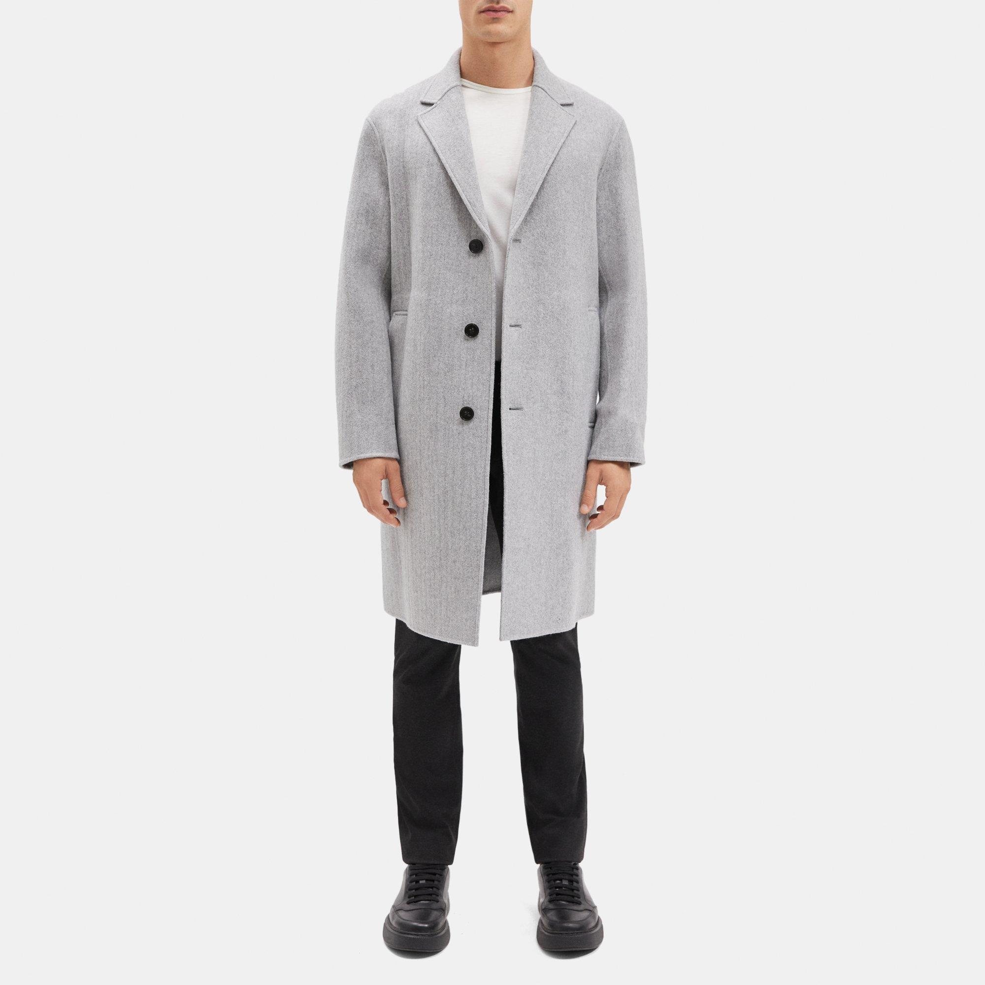 띠어리 Theory Topcoat in Double-Faced Wool-Blend,LT GREY MELANGE