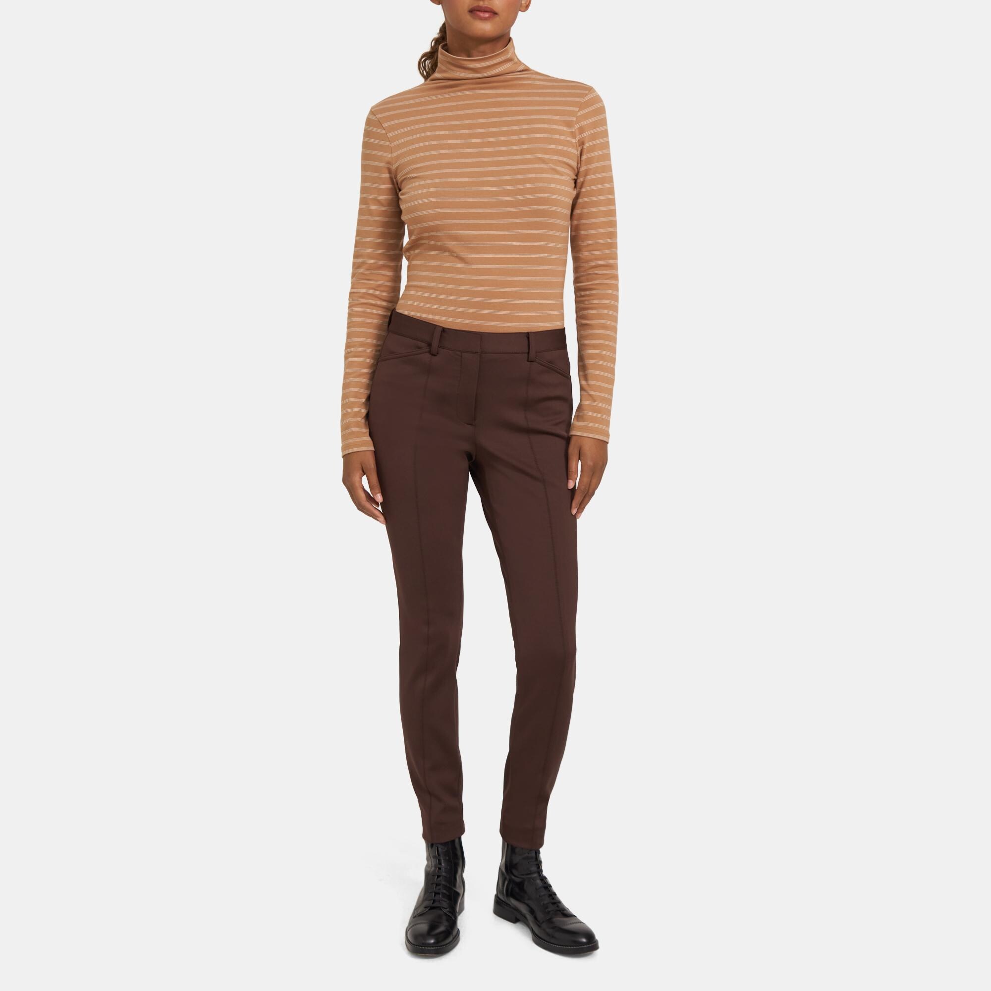 띠어리 Theory Seamed Trouser in Tech Knit,REDWOOD