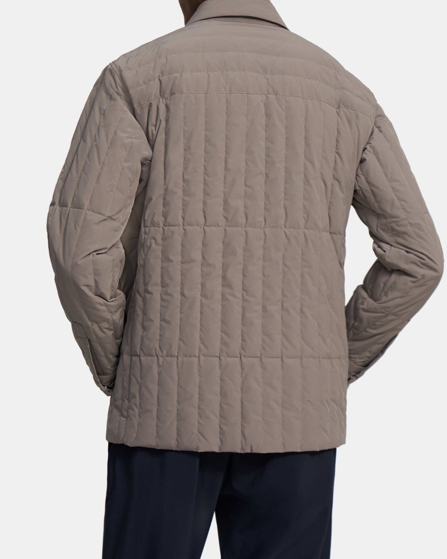 Paper Nylon Quilted Shirt Jacket | Theory