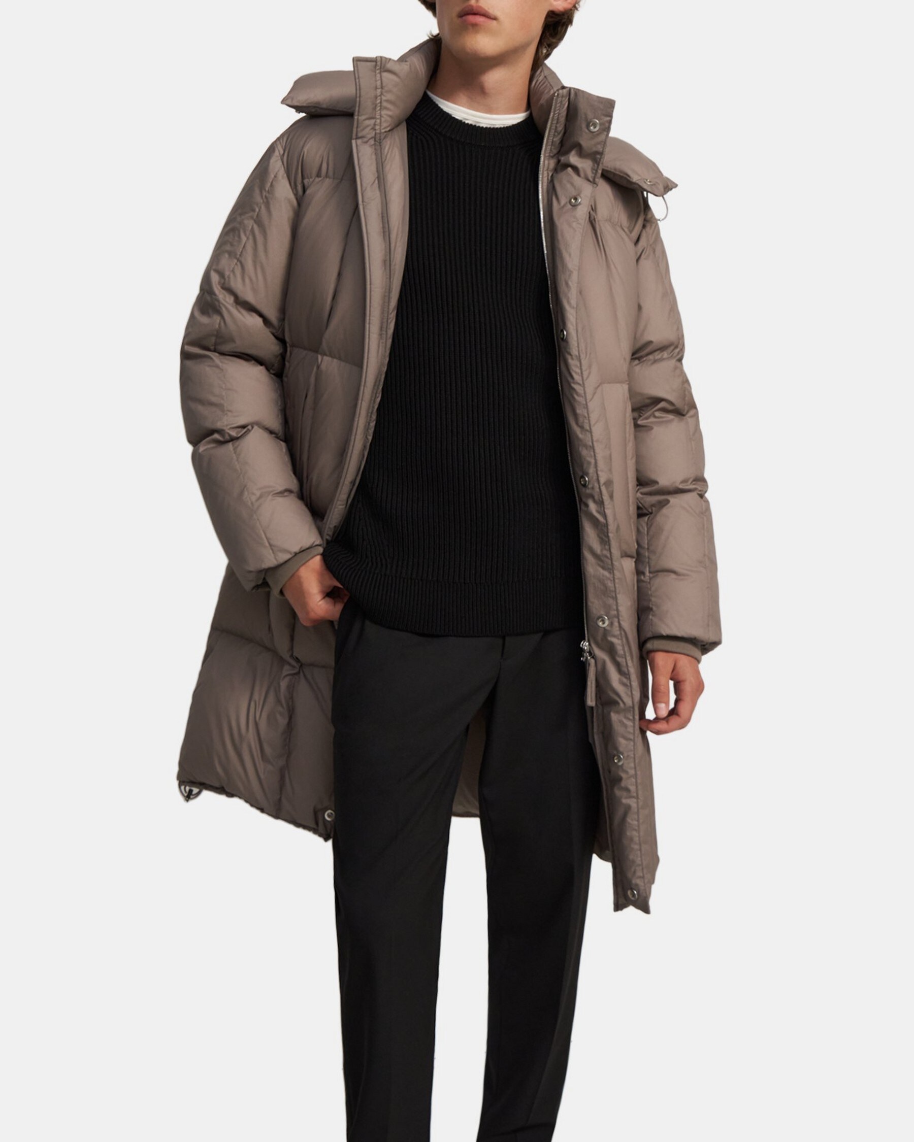 Theory Puffer Coat in Water-Resistant Nylon