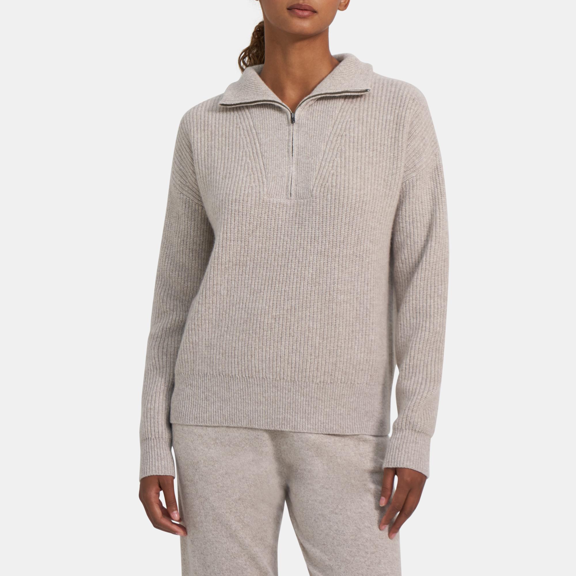 Cashmere half zip sweater women's new arrivals