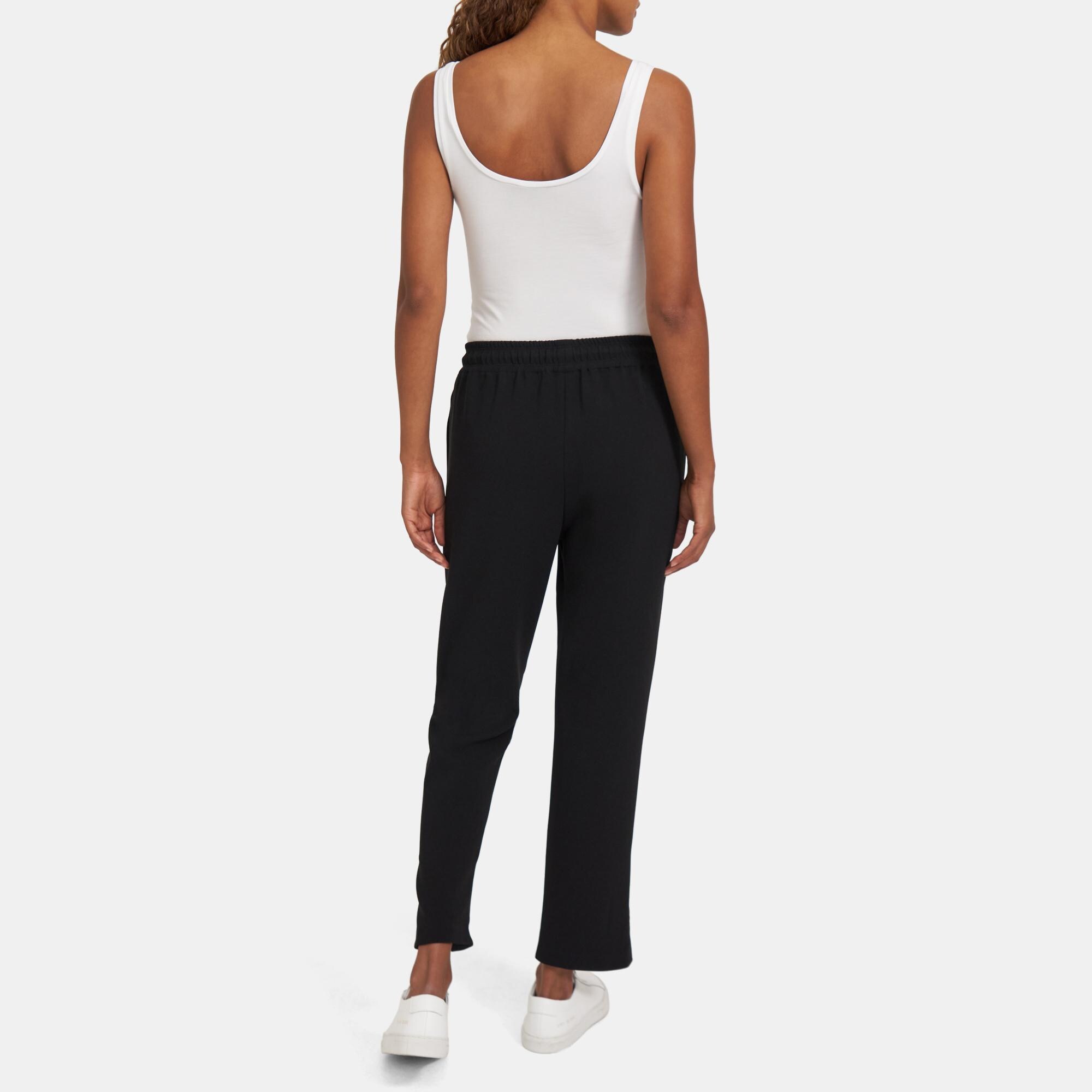 Crepe Slit Pull-On Track Pant | Theory Outlet