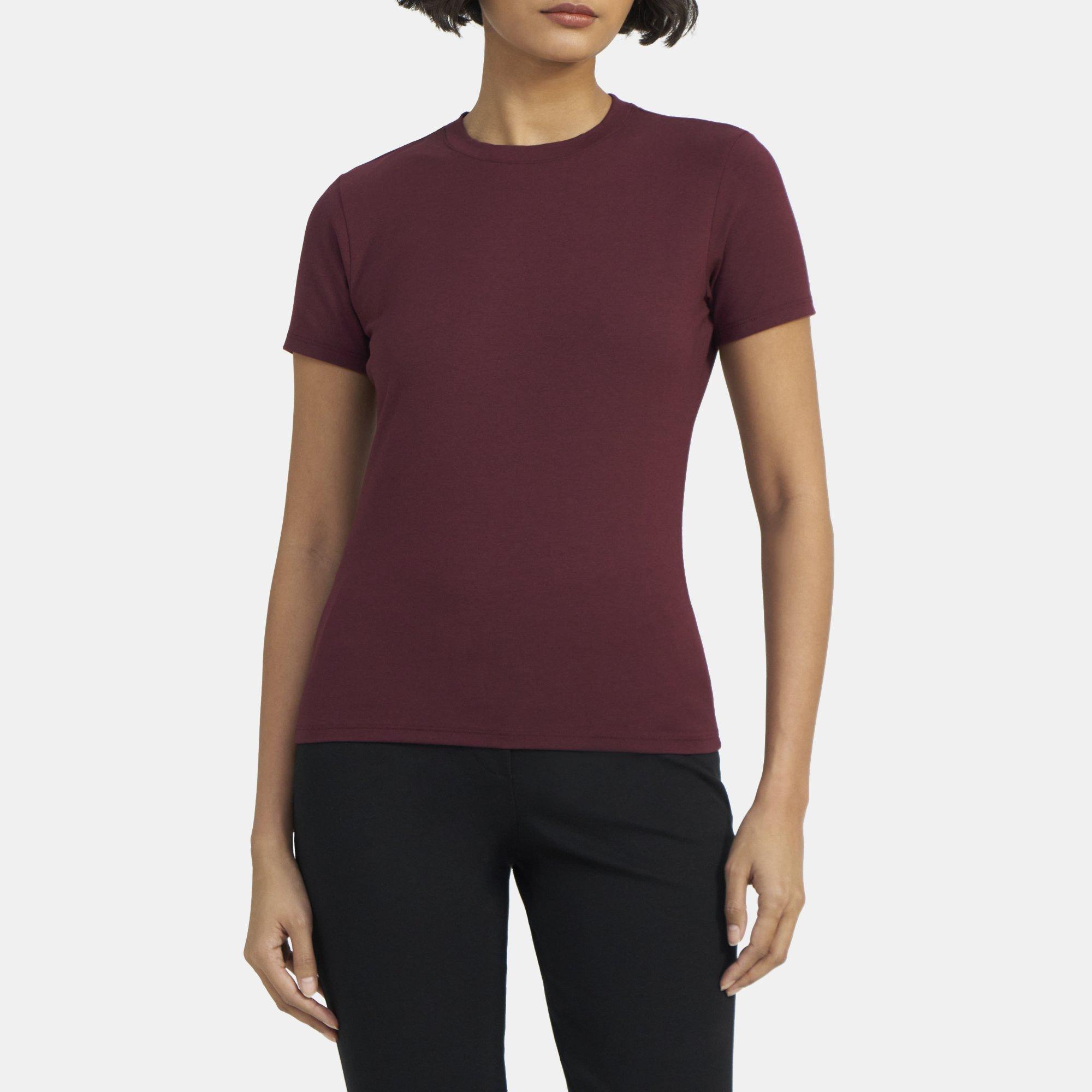 띠어리 Theory Tiny Tee in Modal Cotton,BORDEAUX