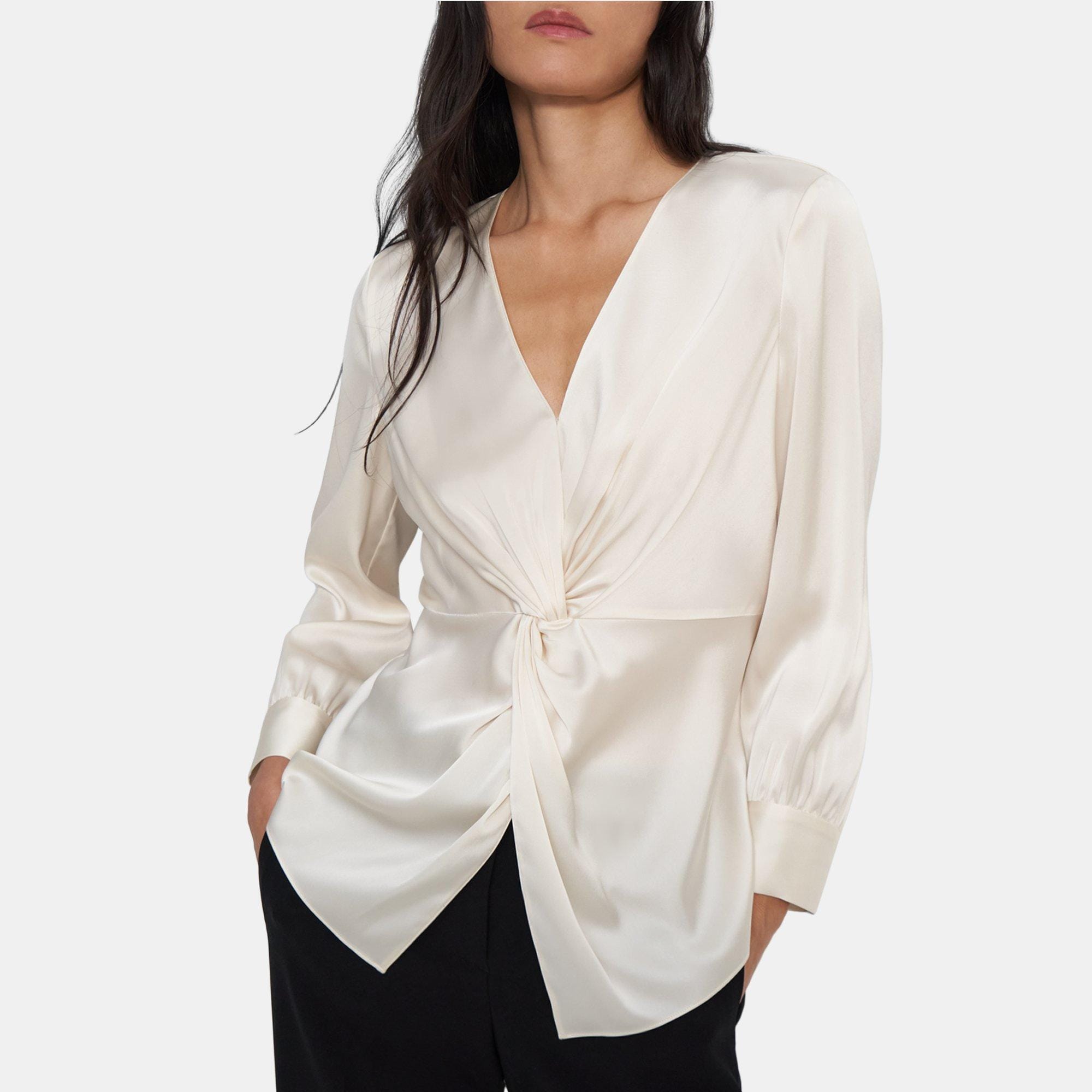 Monogram Silk Blouse – Theophilio