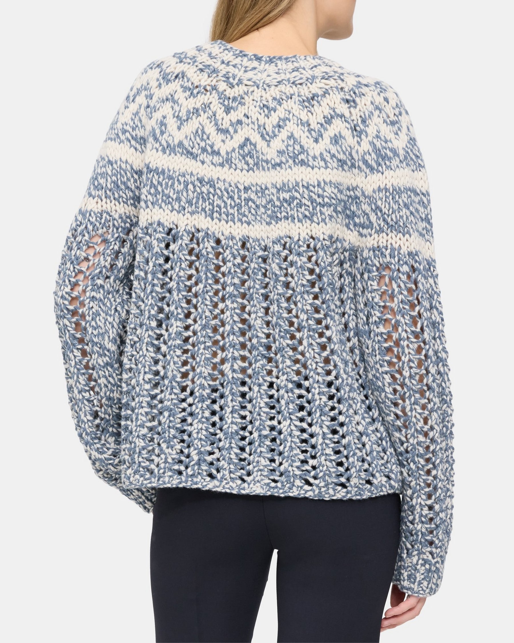 Chevron Sweater in Felted Wool-Cashmere