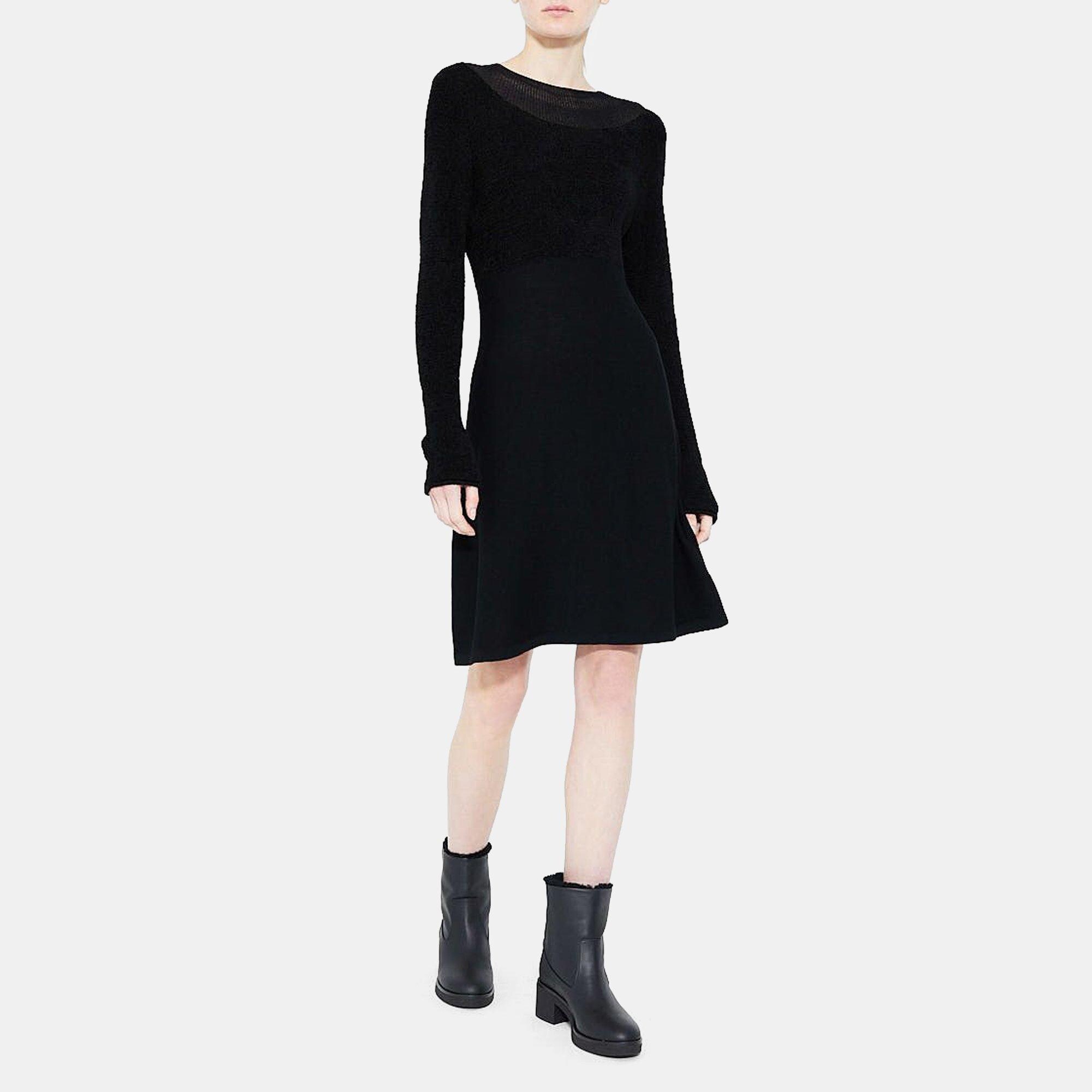 Merino Wool Fit & Flare Sweater Dress