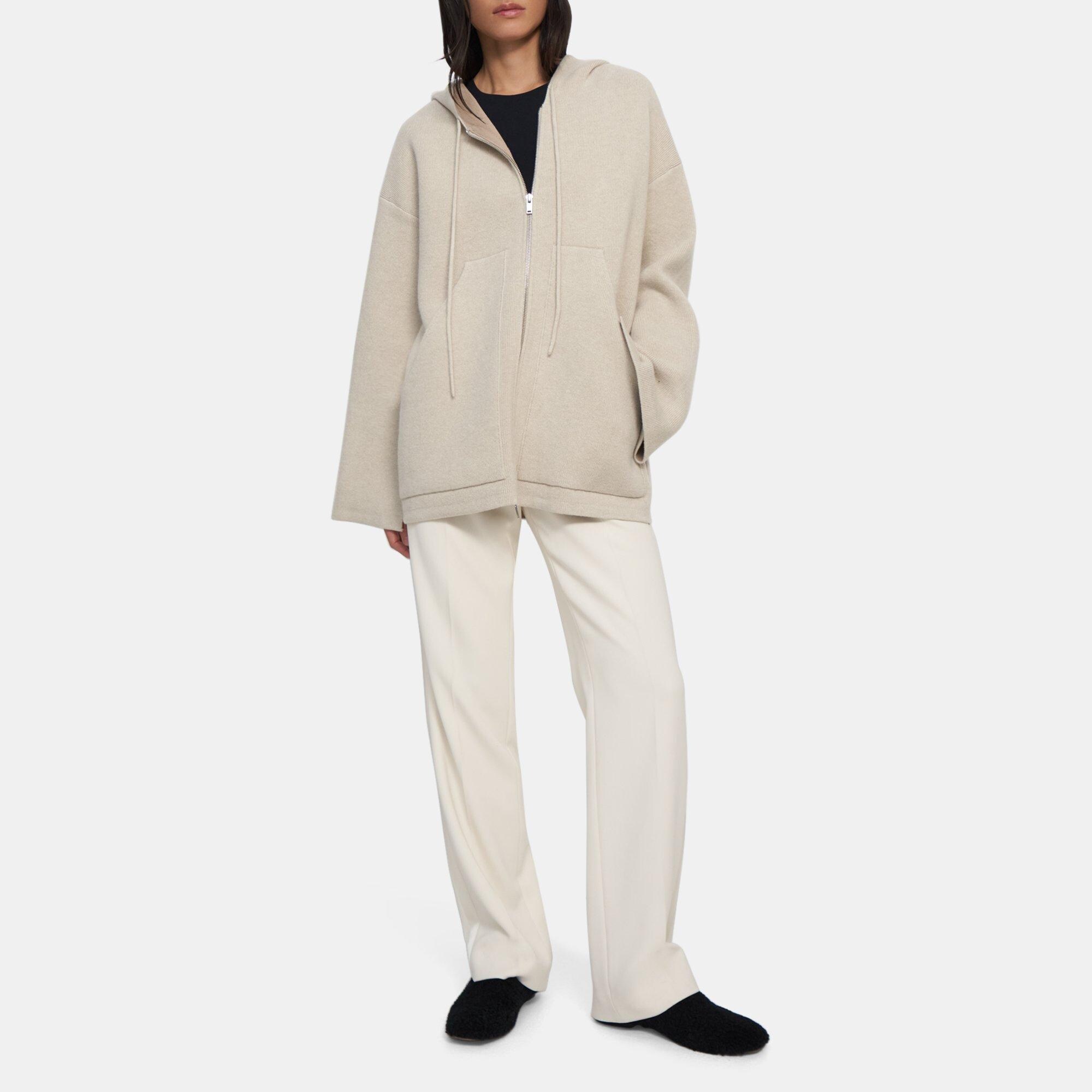 Felted WoolCashmere Hooded Jacket Theory