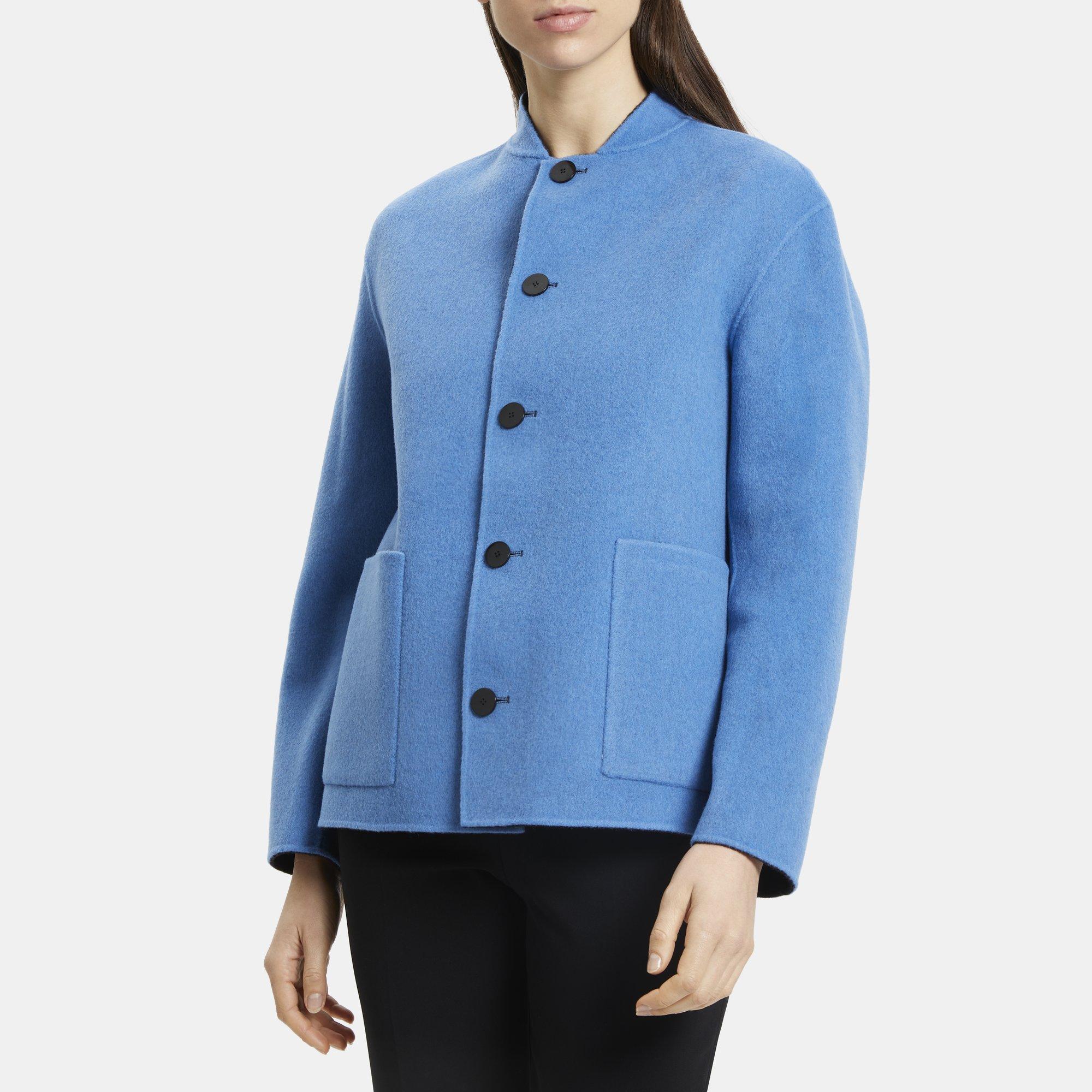 Womens Wool Coat Stand up collar Theory