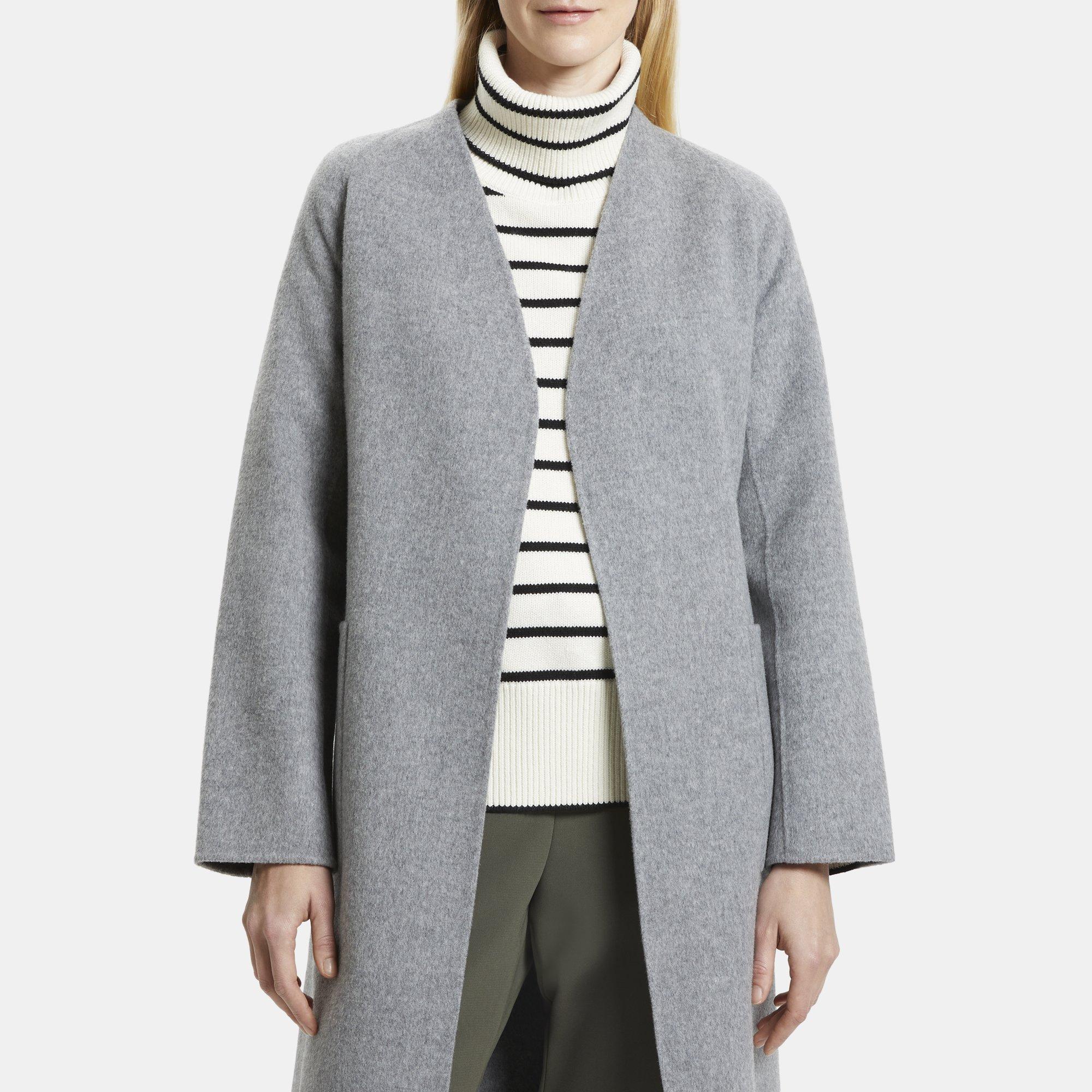 Theory wool shop cashmere rounded coat