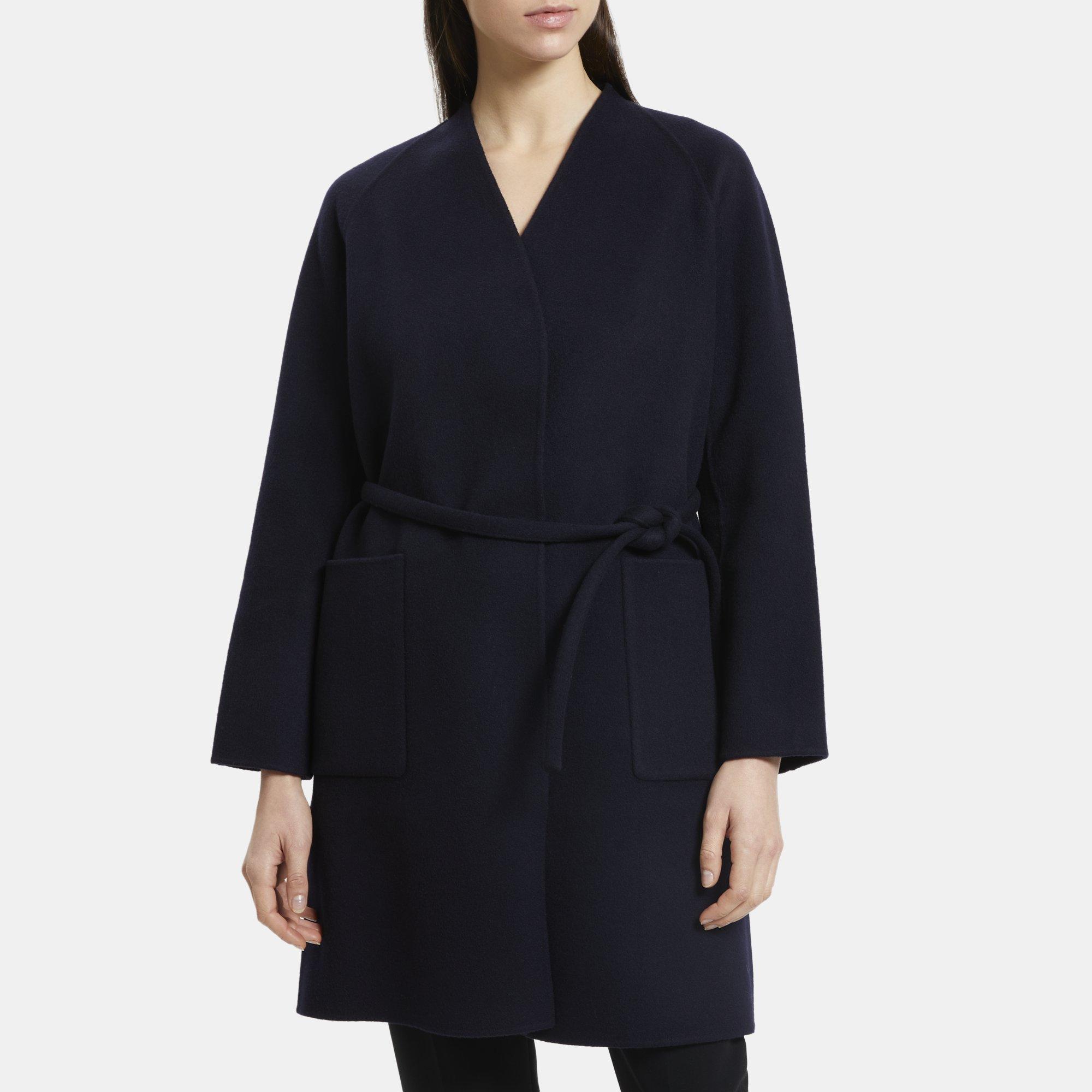 Double-Face Wool-Cashmere Clean Robe Coat | Theory Outlet