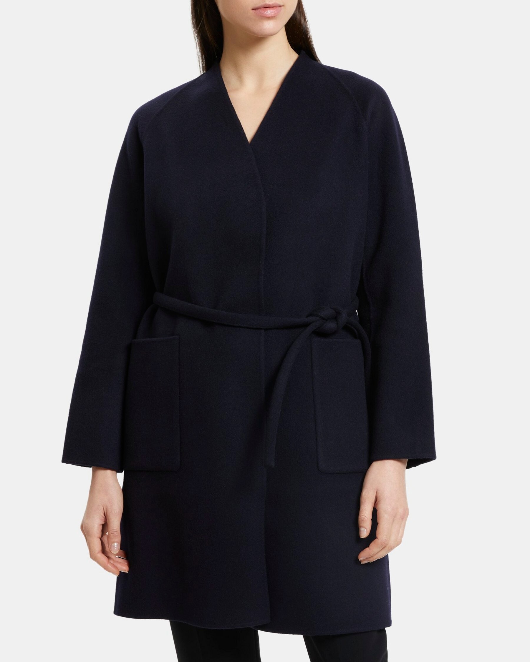 Double-Face Wool-Cashmere Clean Robe Coat | Theory Outlet