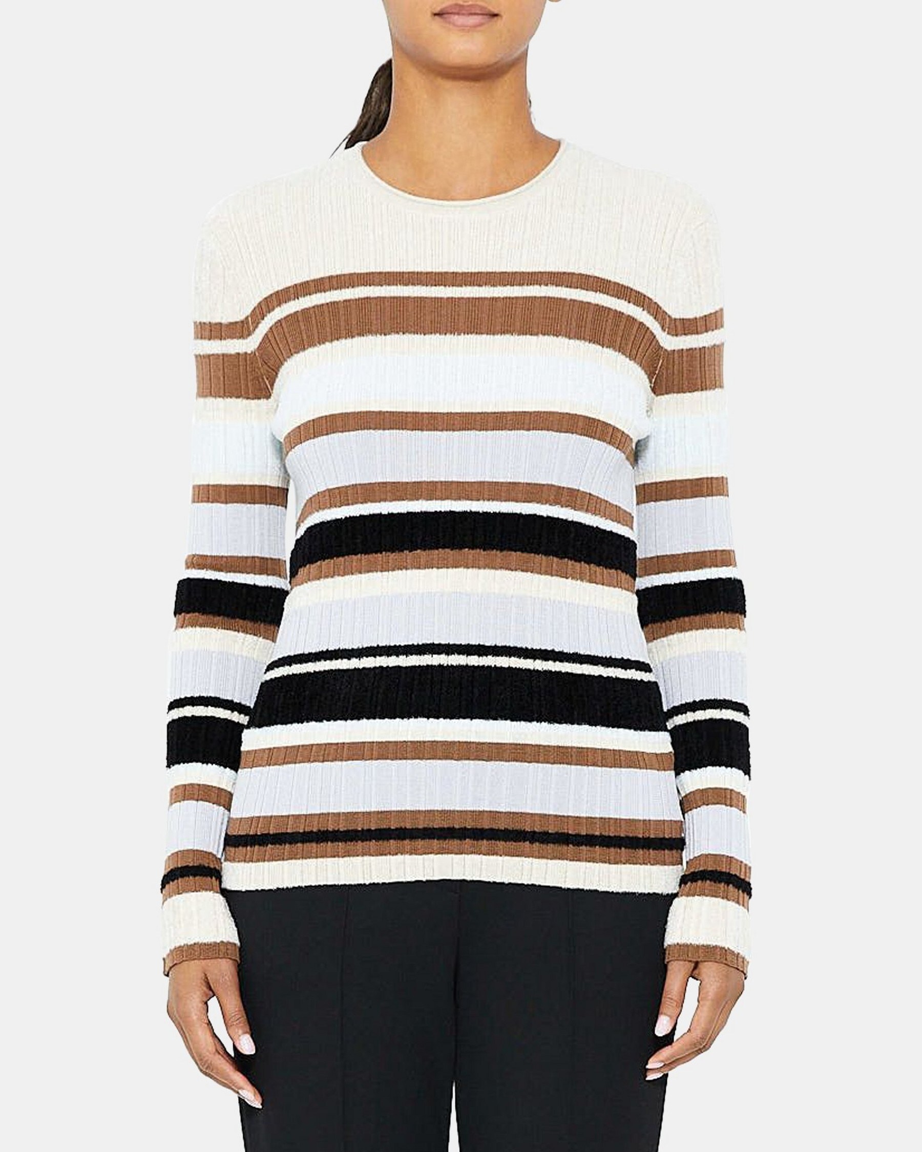 Striped Sweater in Crushed Velvet