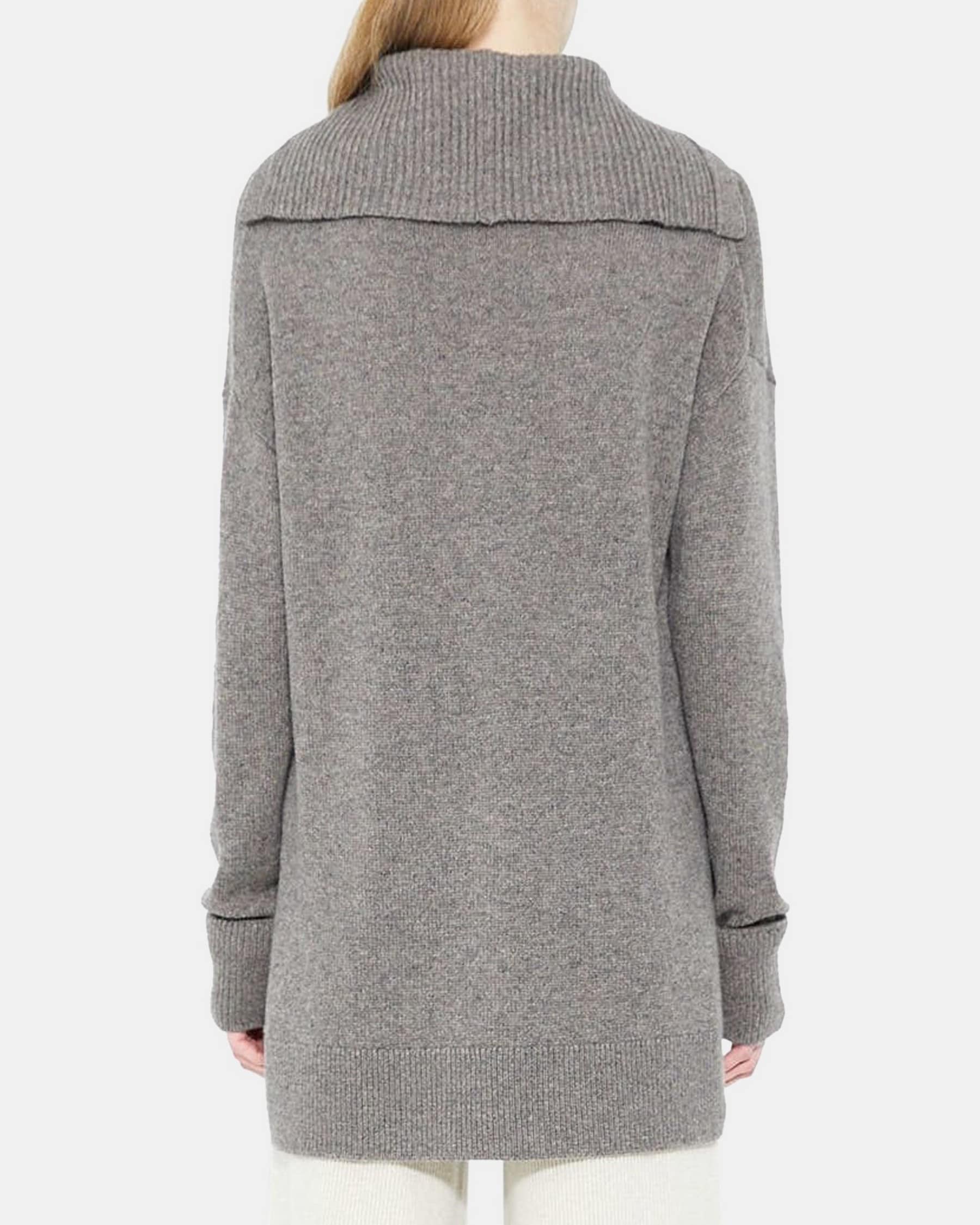 Button Turtleneck Sweater in Cashmere