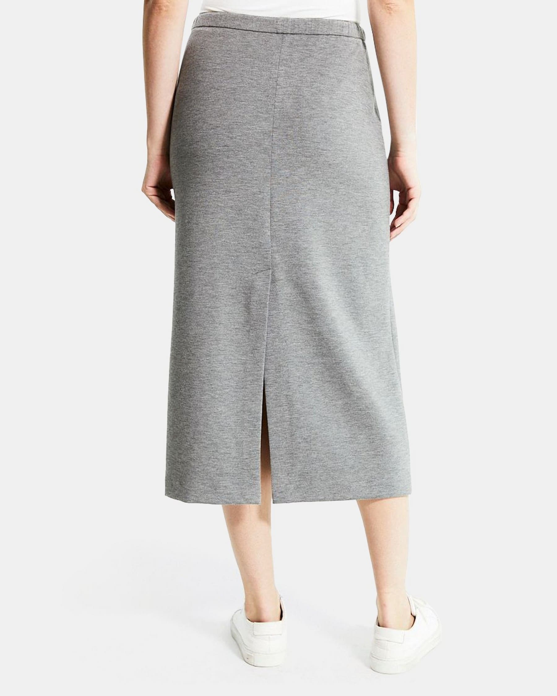 Drawstring Slip Skirt in Double-Knit Jersey