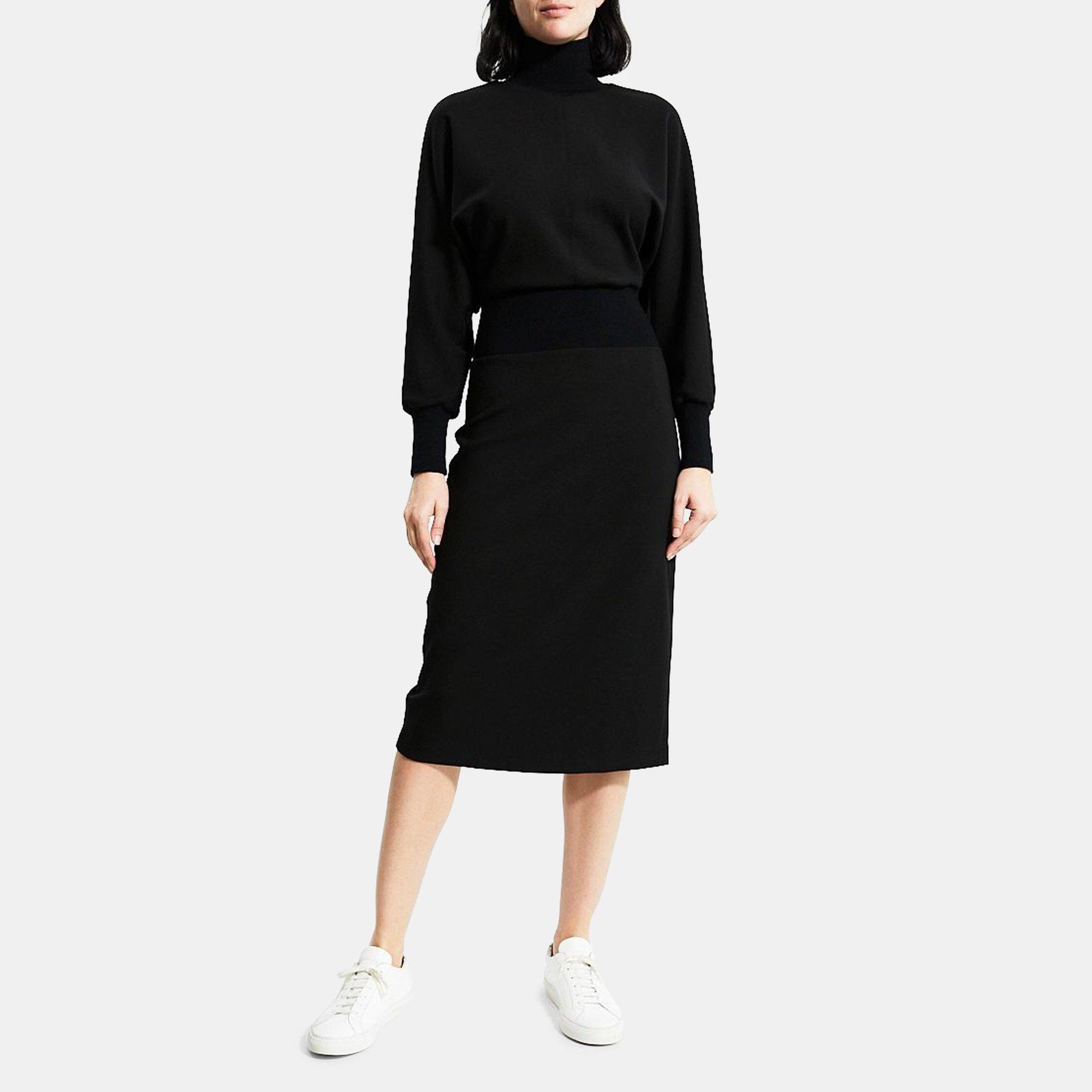 Turtleneck Dress in Double-Knit Jersey