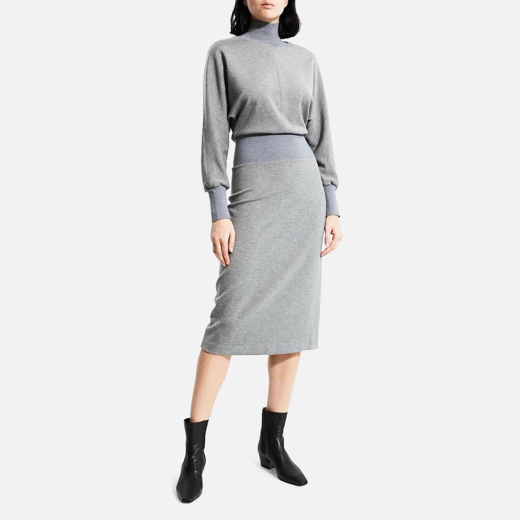 Double-Knit Jersey Turtleneck Dress | Theory Outlet