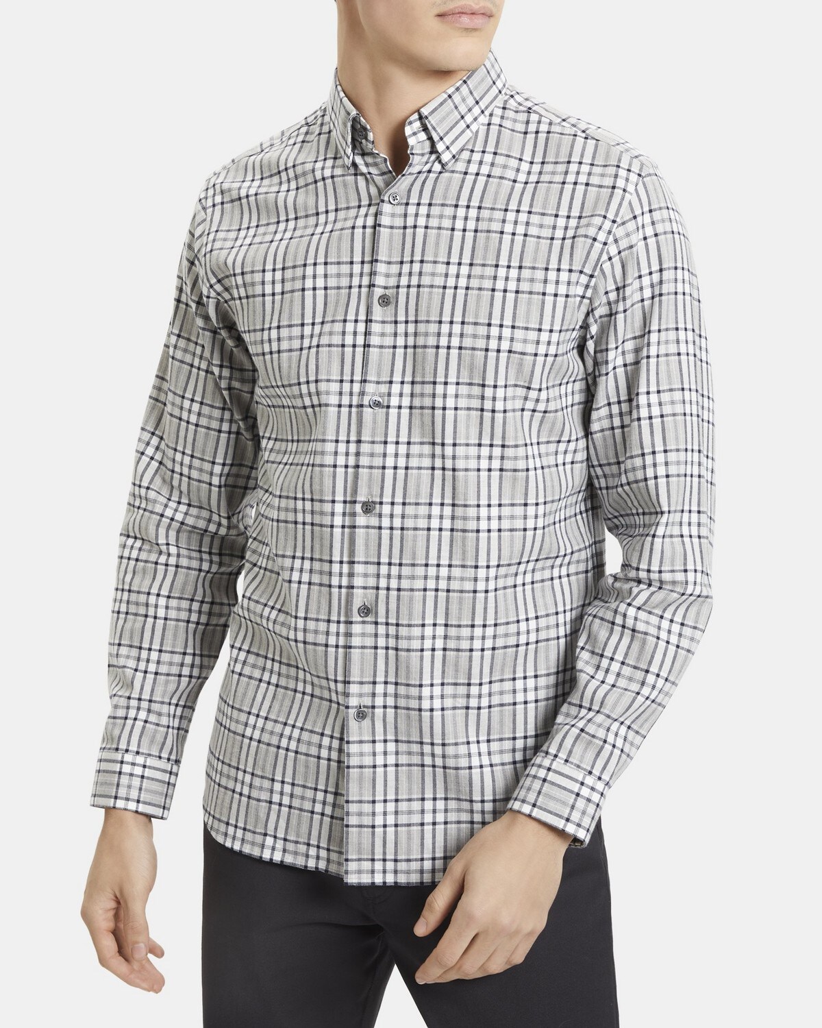 Standard-Fit Shirt in Checked Cotton