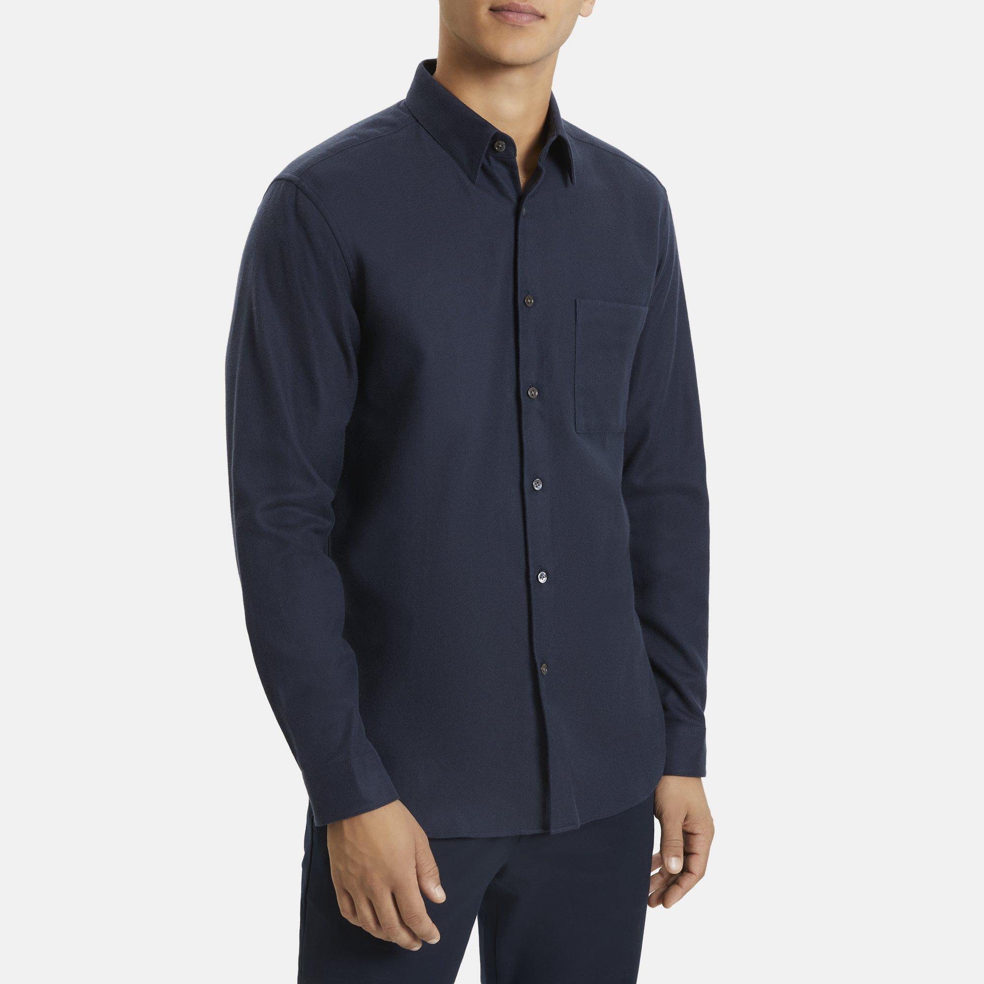 Cotton Flannel Standard-Fit Shirt | Theory Outlet