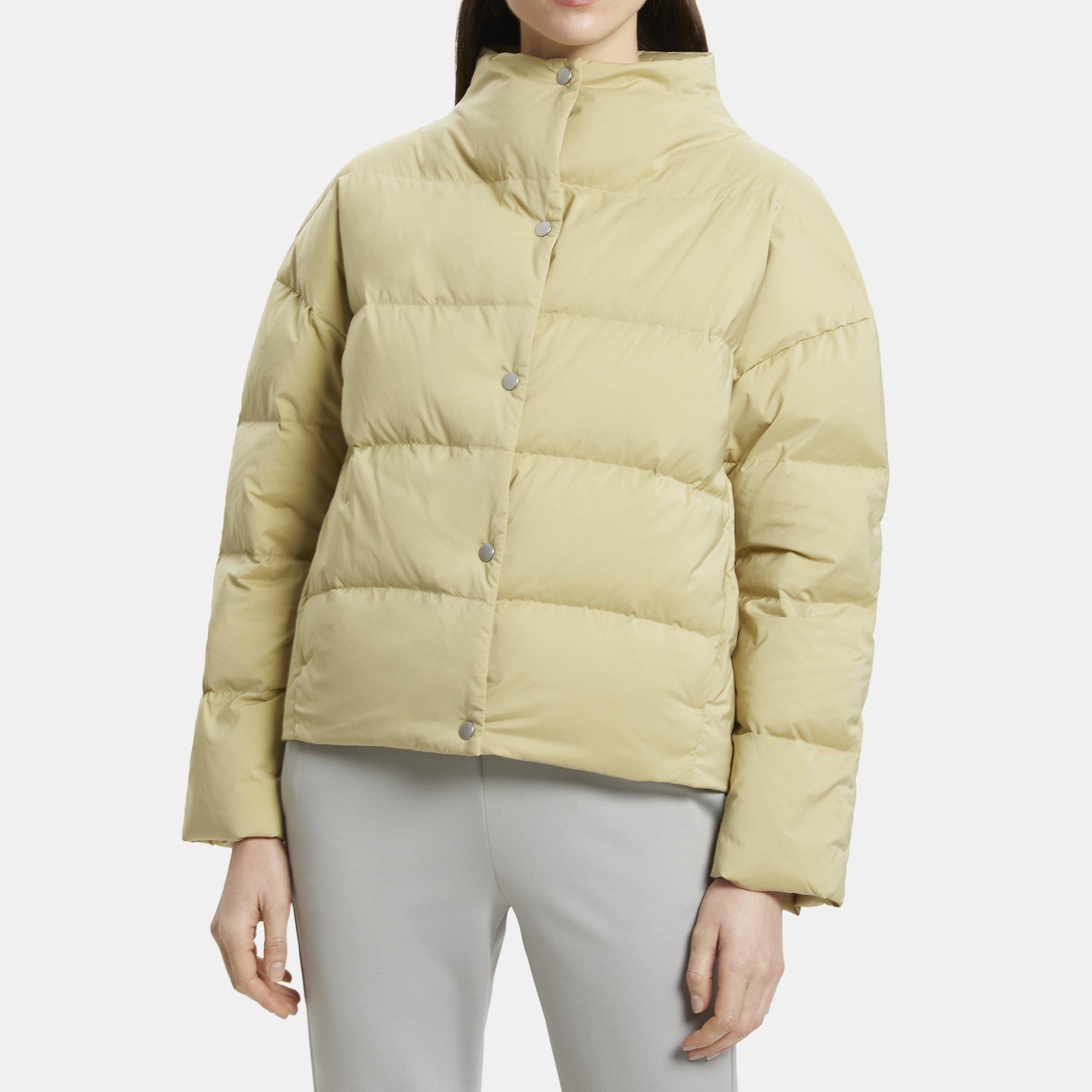 City Poly High-Collar Puffer Coat | Theory Outlet
