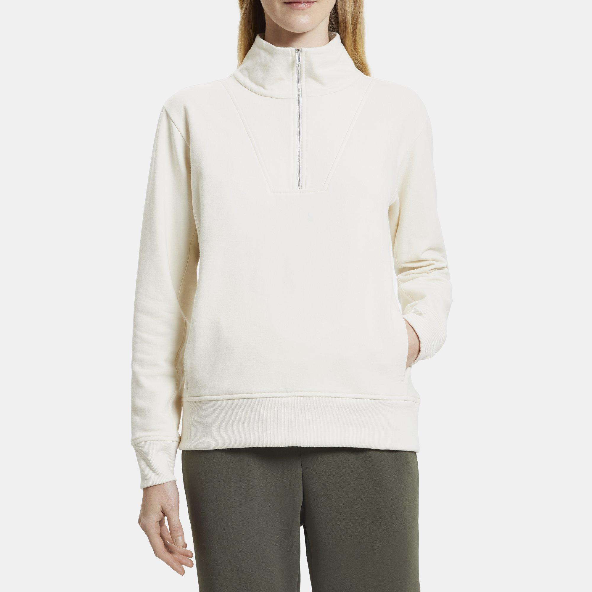 HALF ZIP YOKE PO | Theory Outlet