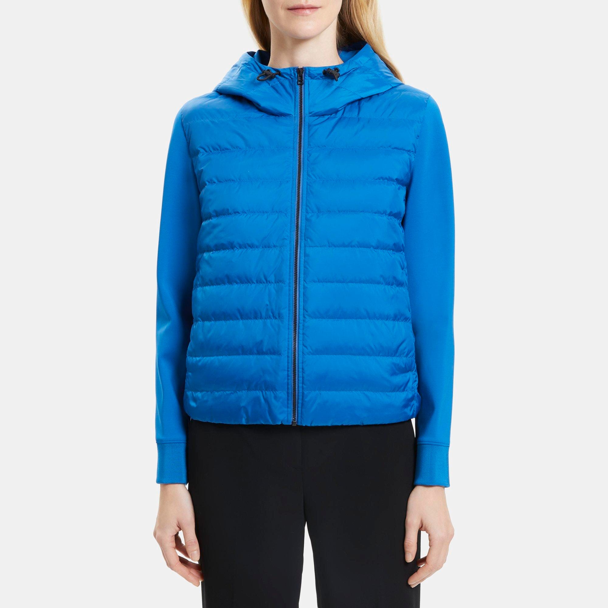 Theory Puffer Jacket in Knit Combo