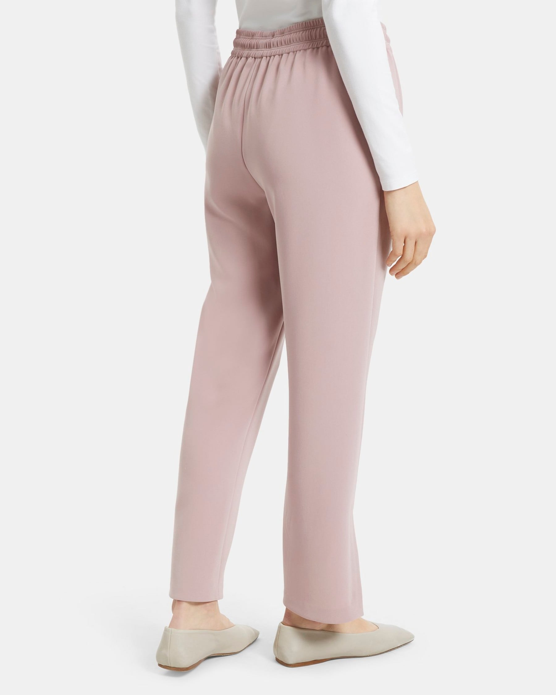 Slit Pull-On Track Pant in Crepe