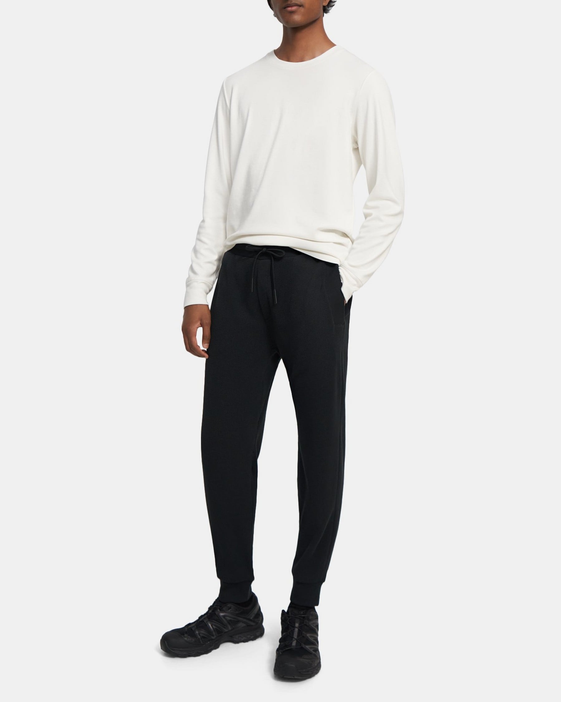 Jogger in Waffle-Knit Cotton
