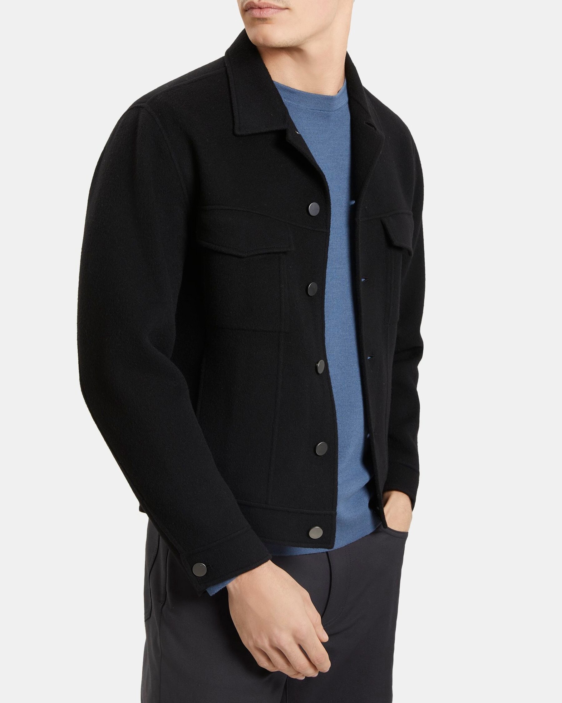 Wool-Cashmere Trucker Jacket | Theory Outlet
