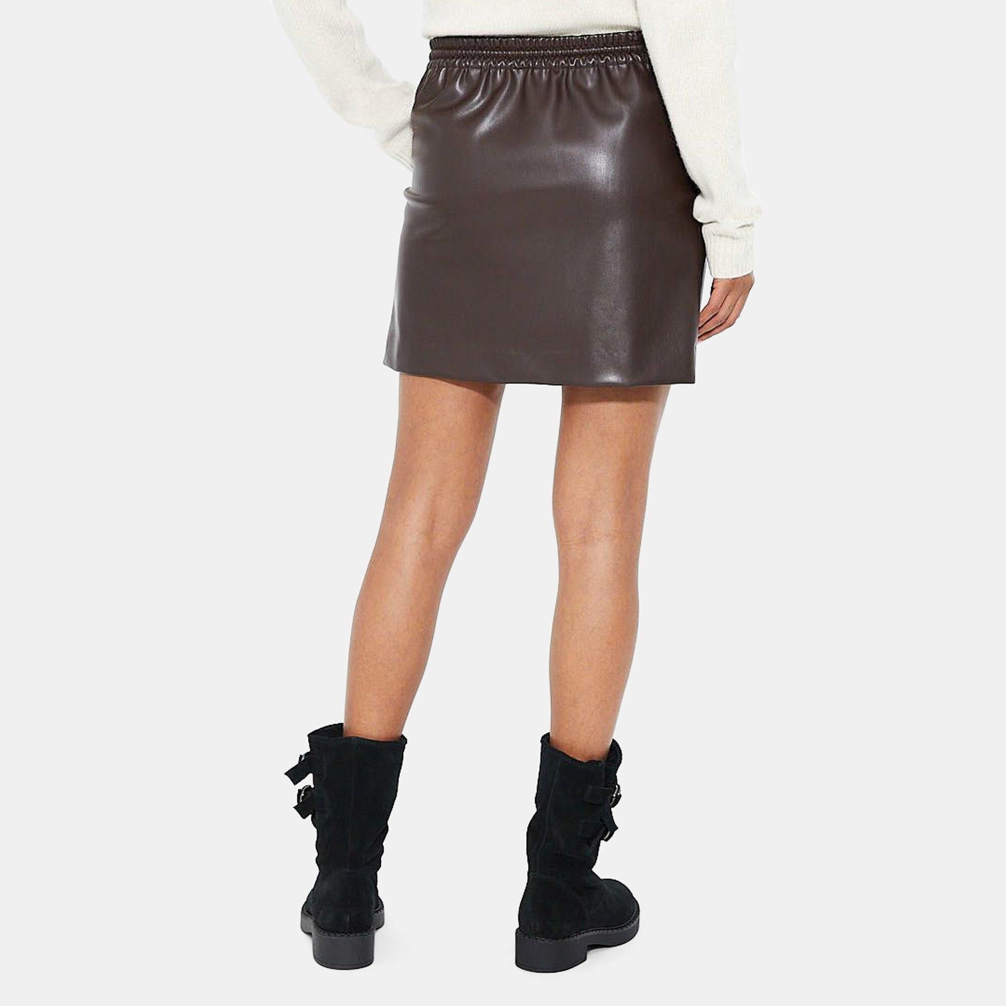 Faux Leather Drawstring Slip Skirt | Theory Outlet