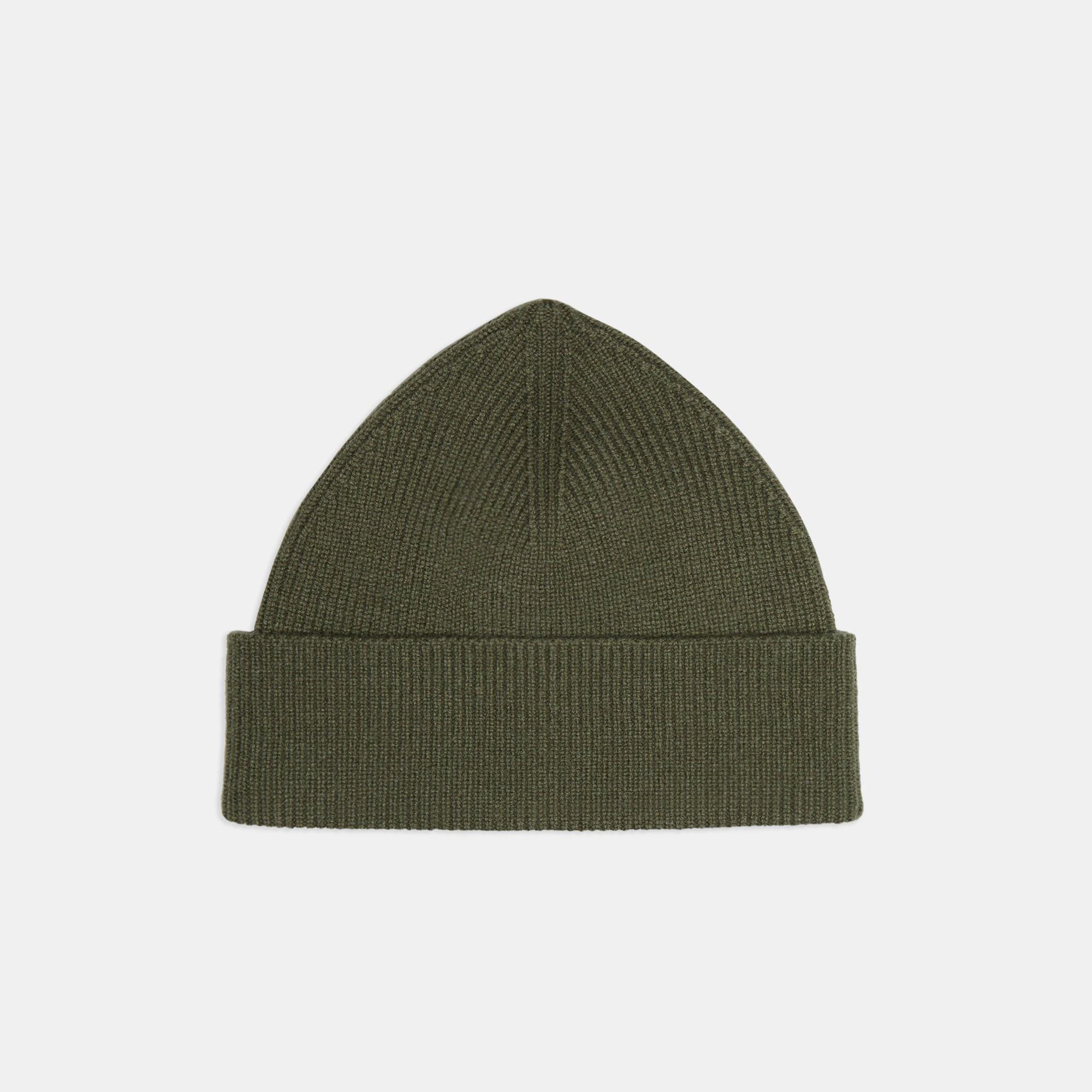 띠어리 Theory Beanie in Ribbed Cashmere,OLIVE BRANCH