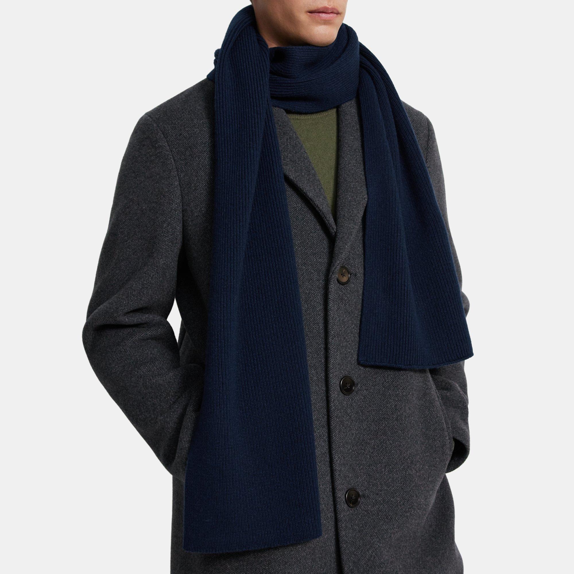 띠어리 Theory Camden Scarf in Ribbed Cashmere,LIGHT BALTIC