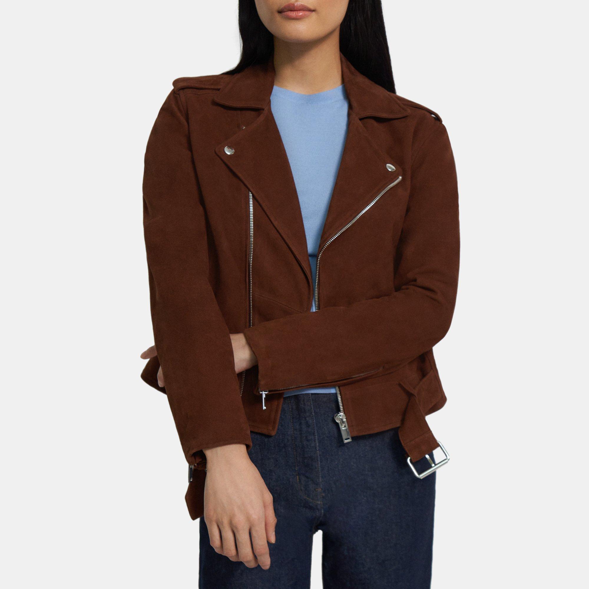 Casual Moto Jacket in Cotton-Bonded Suede