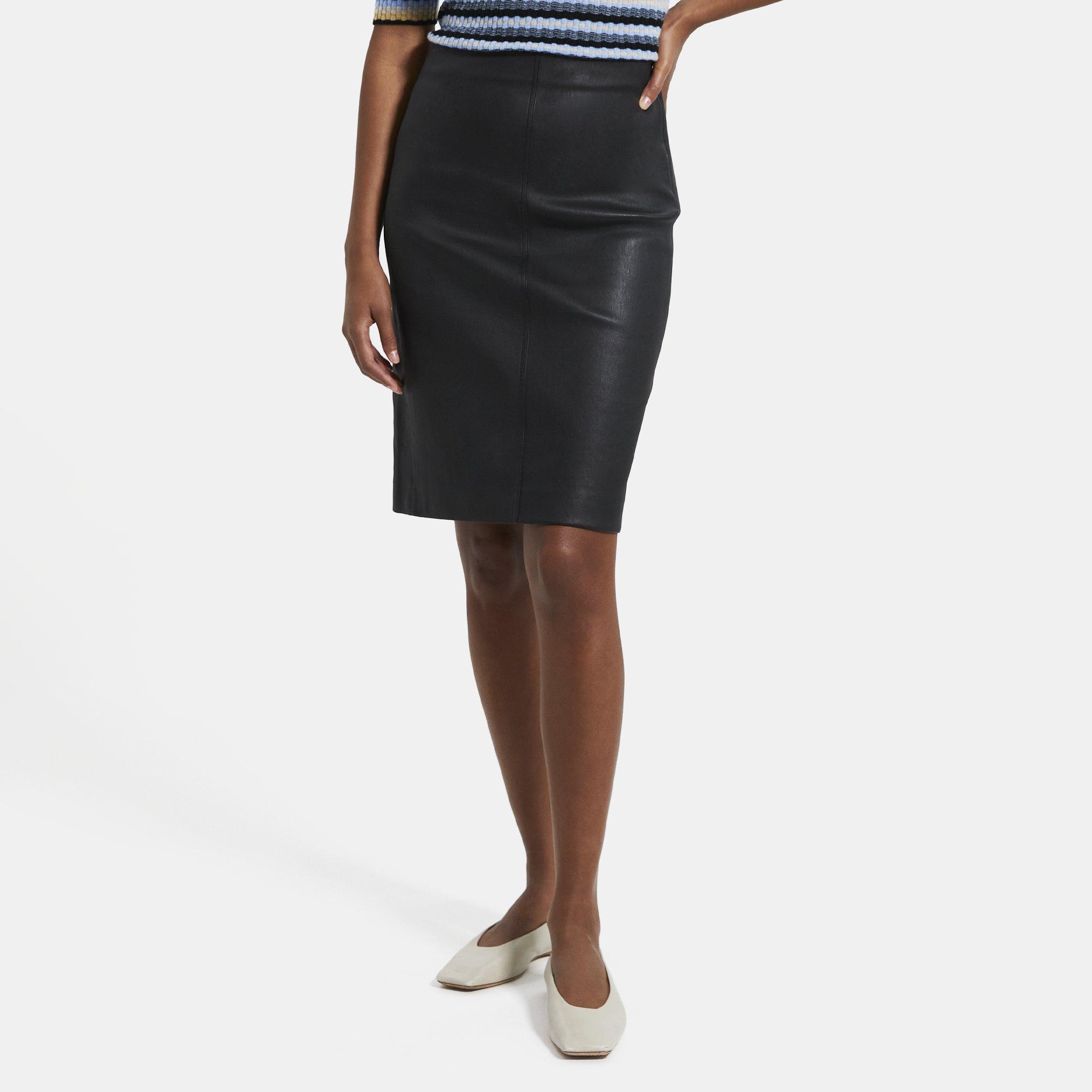 Leather Pencil Skirt | Theory Outlet