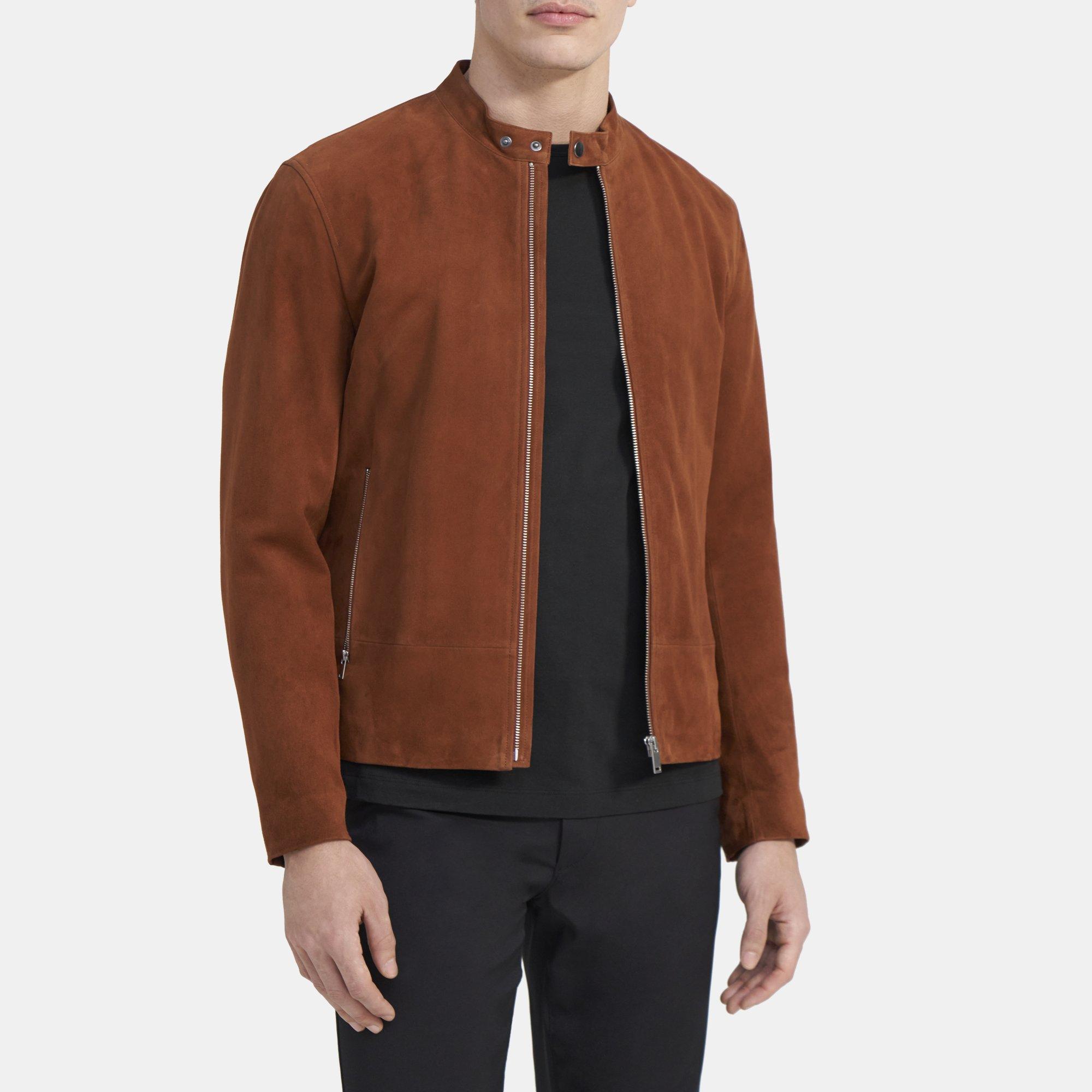 Suede Zip Jacket | Theory Outlet