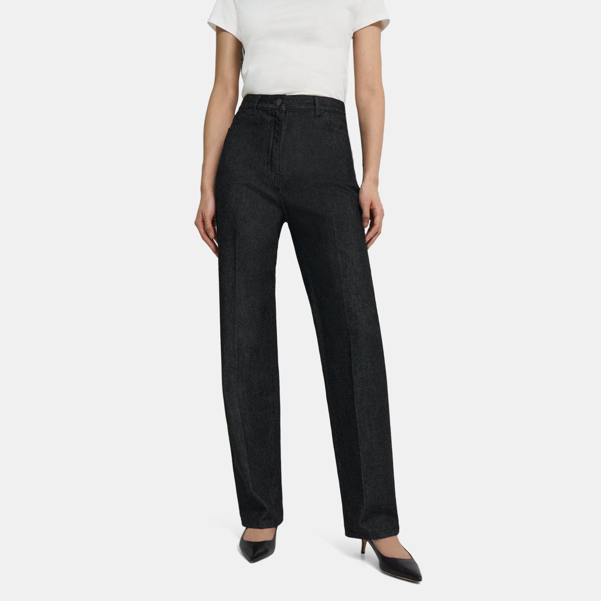 Dyed Denim High-Waisted 5-Pocket Jean Outlet Theory 
